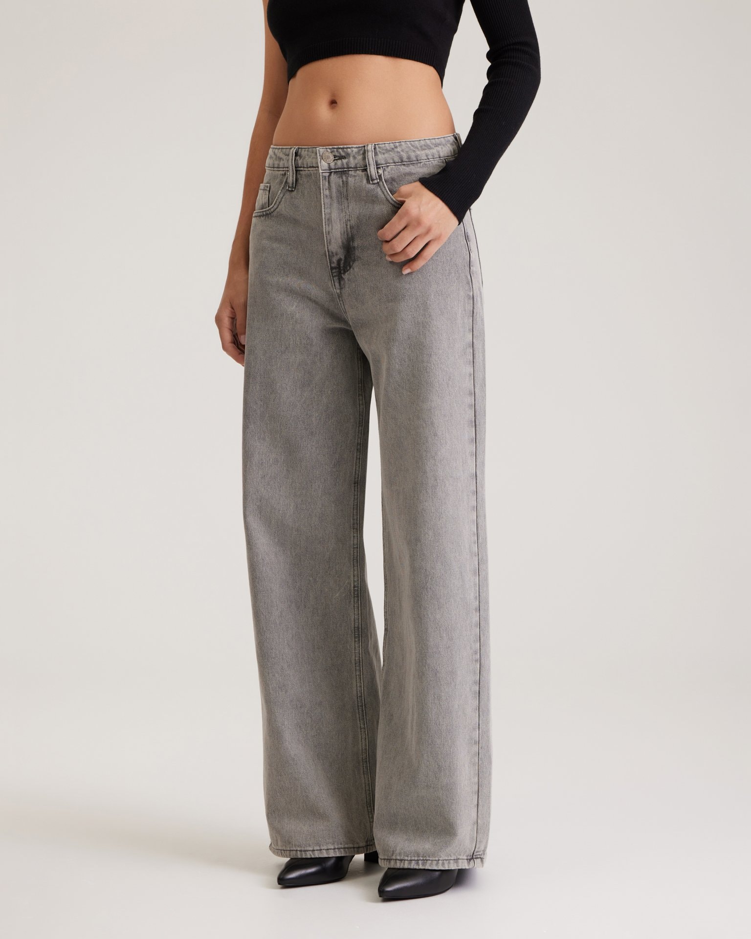 Jeans with a washed effect, Grey — photo 6
