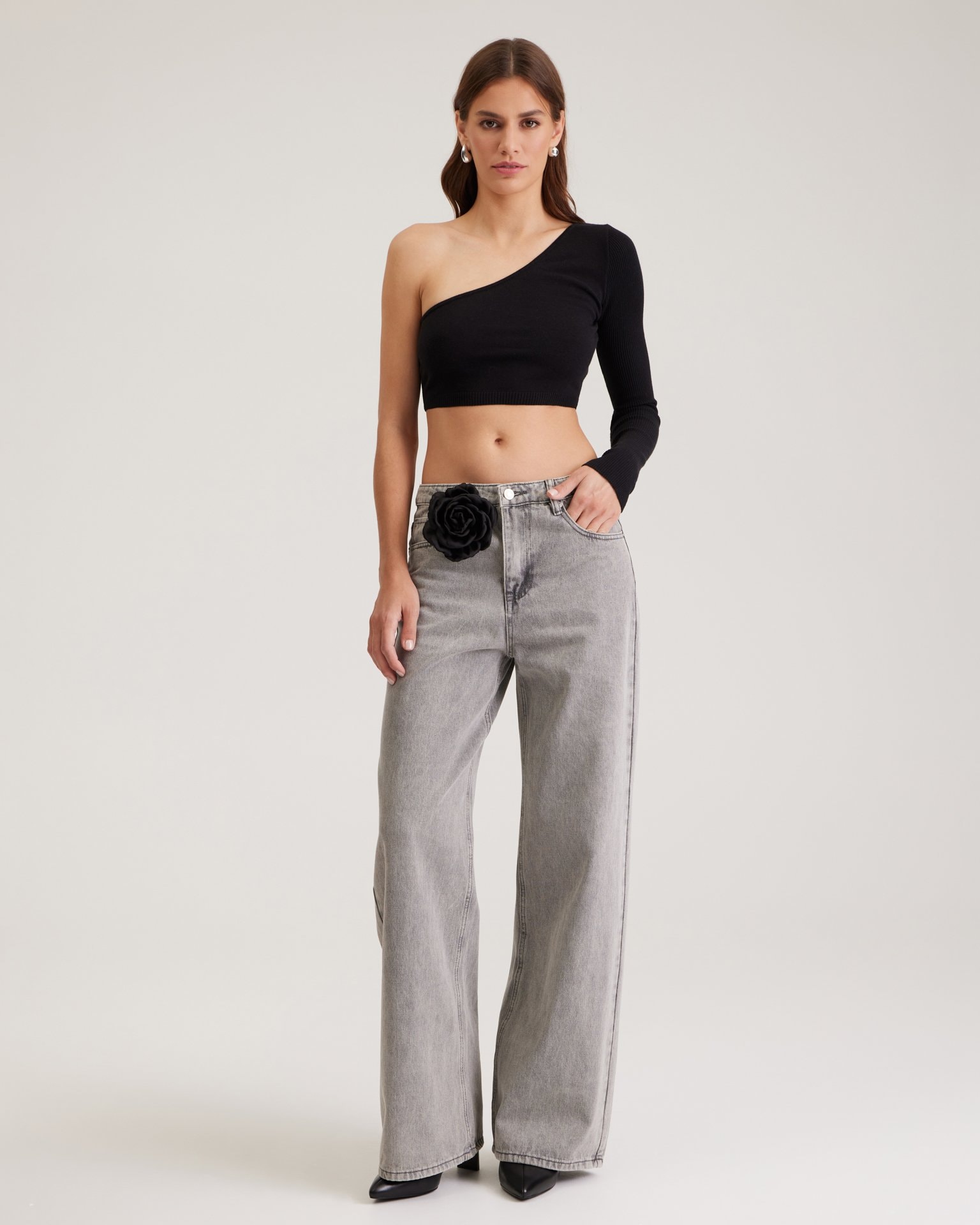 Jeans with a washed effect, Grey — photo 2
