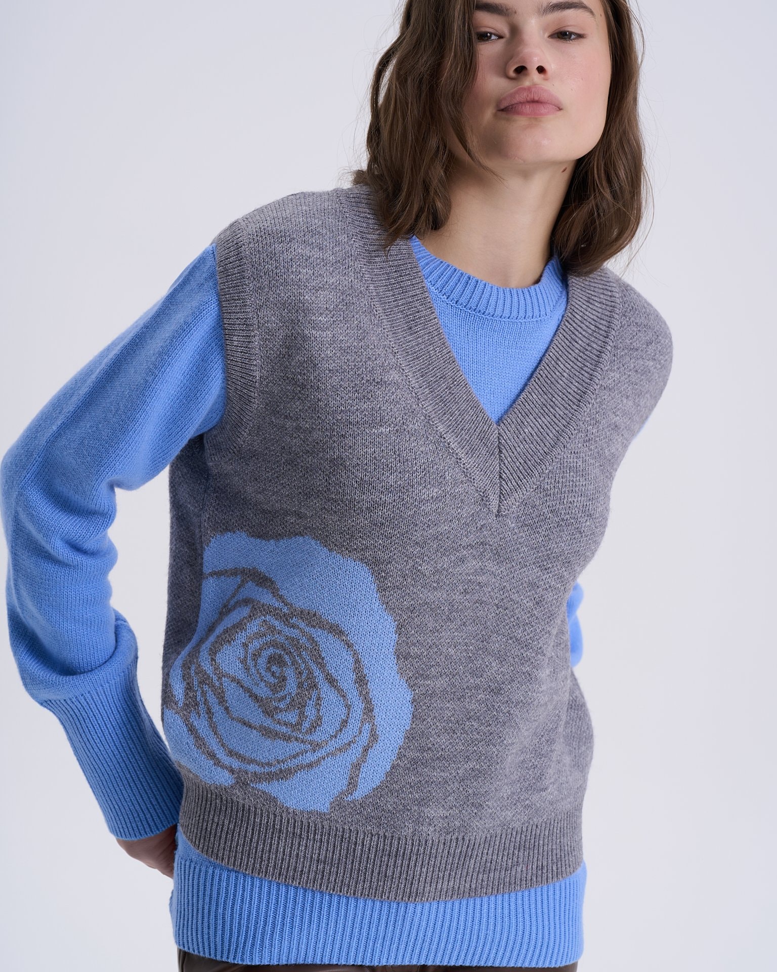 V-neck Waistcoat, Light Grey — photo 10