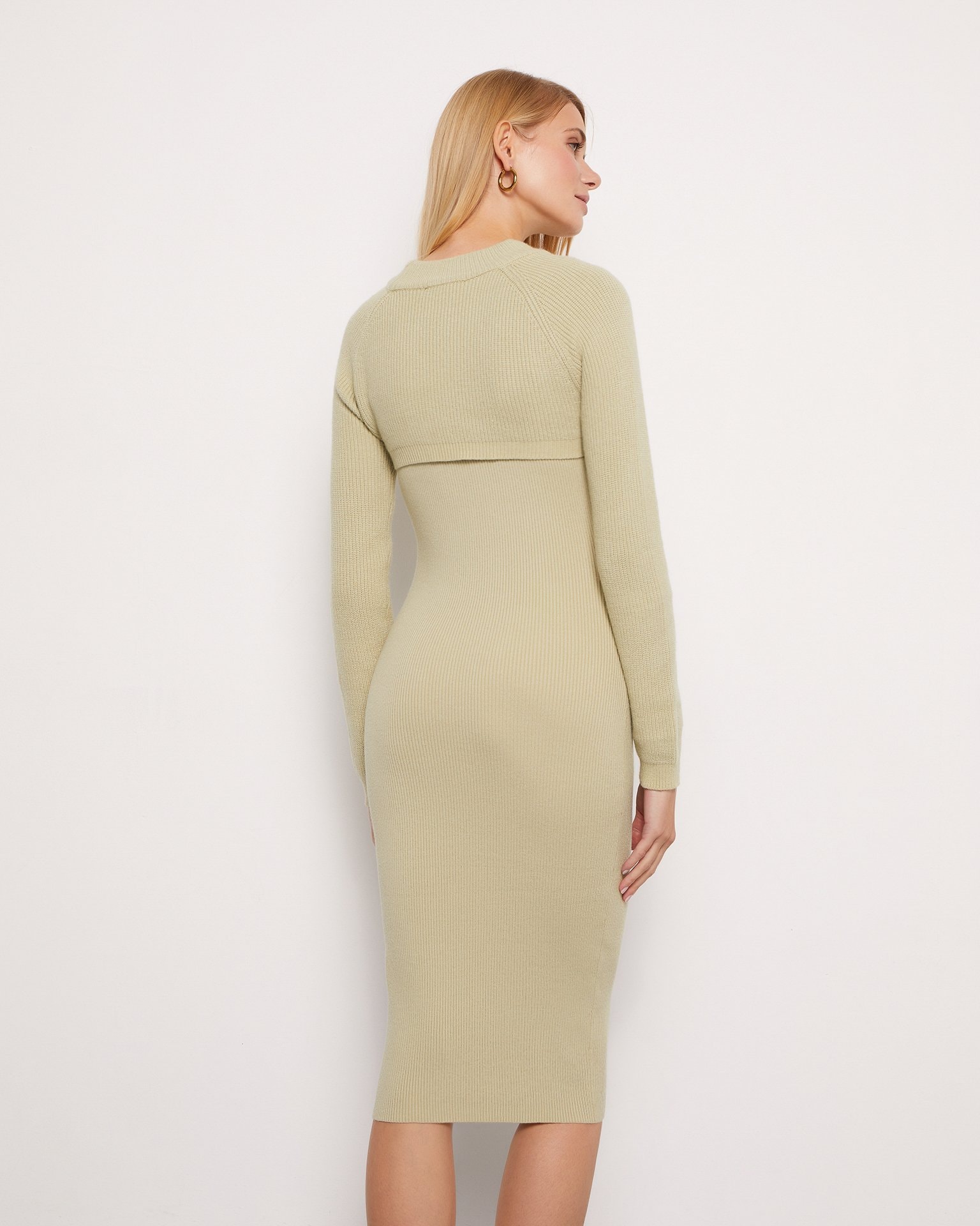 Dress with a deep neckline, Mint — photo 3