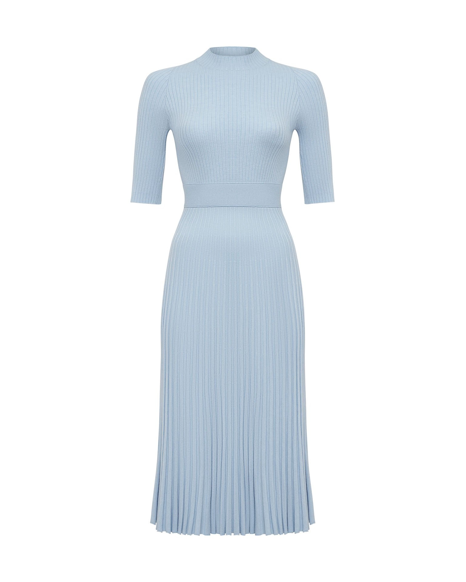 Dress with a pleated skirt, Blue — photo 7