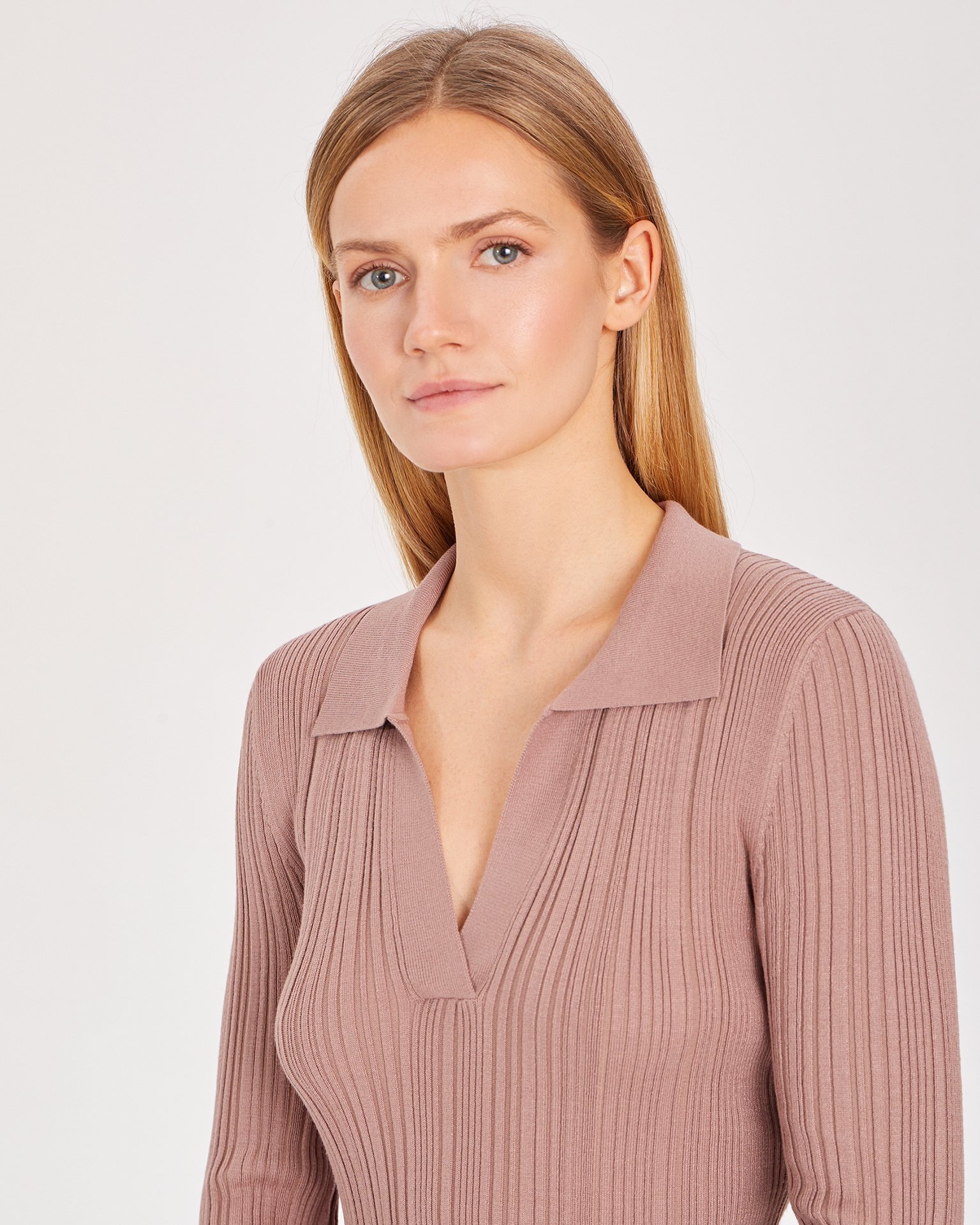 Straight-cut midi dress, Brown — photo 4