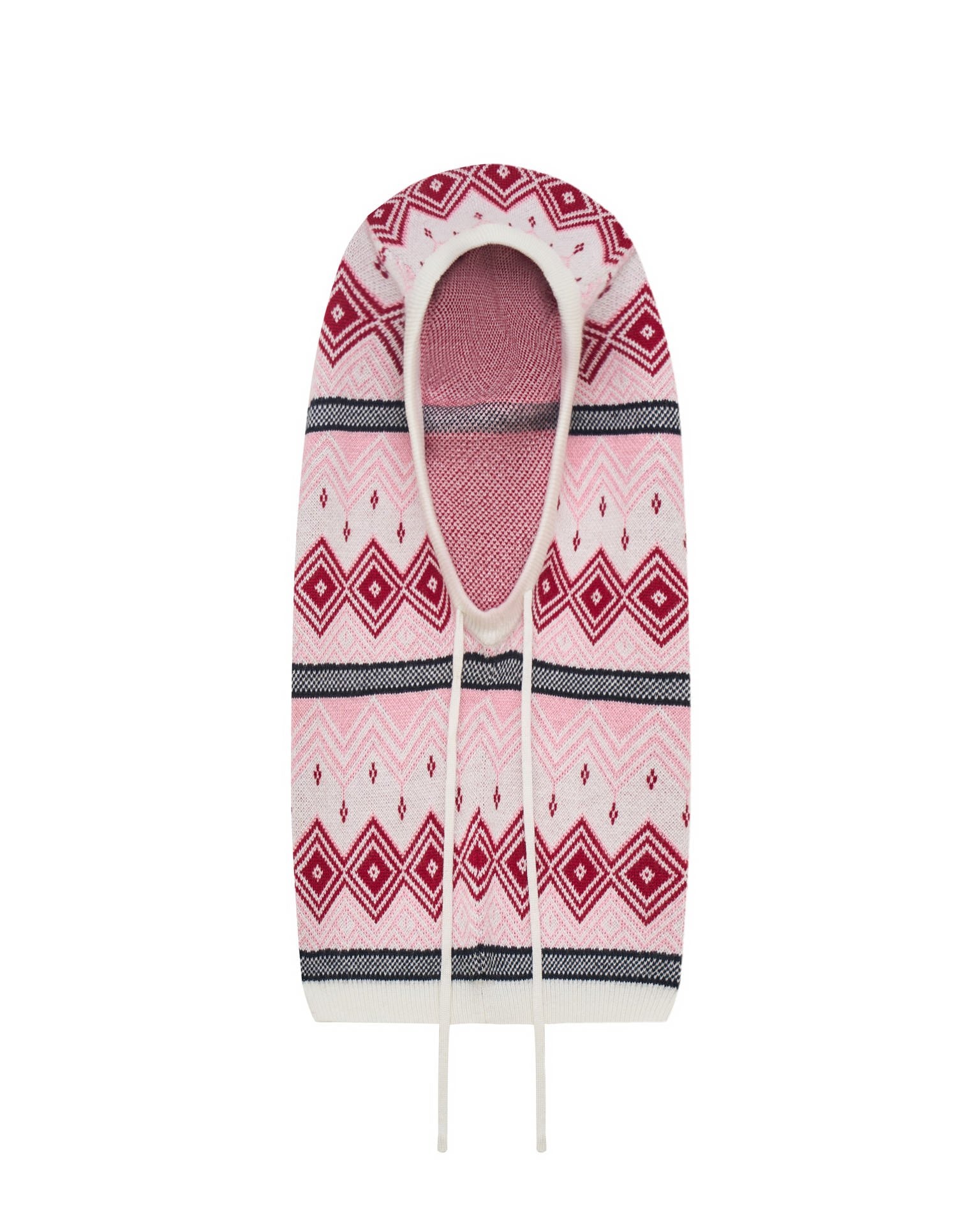 Hood Scarf with Print, Pink