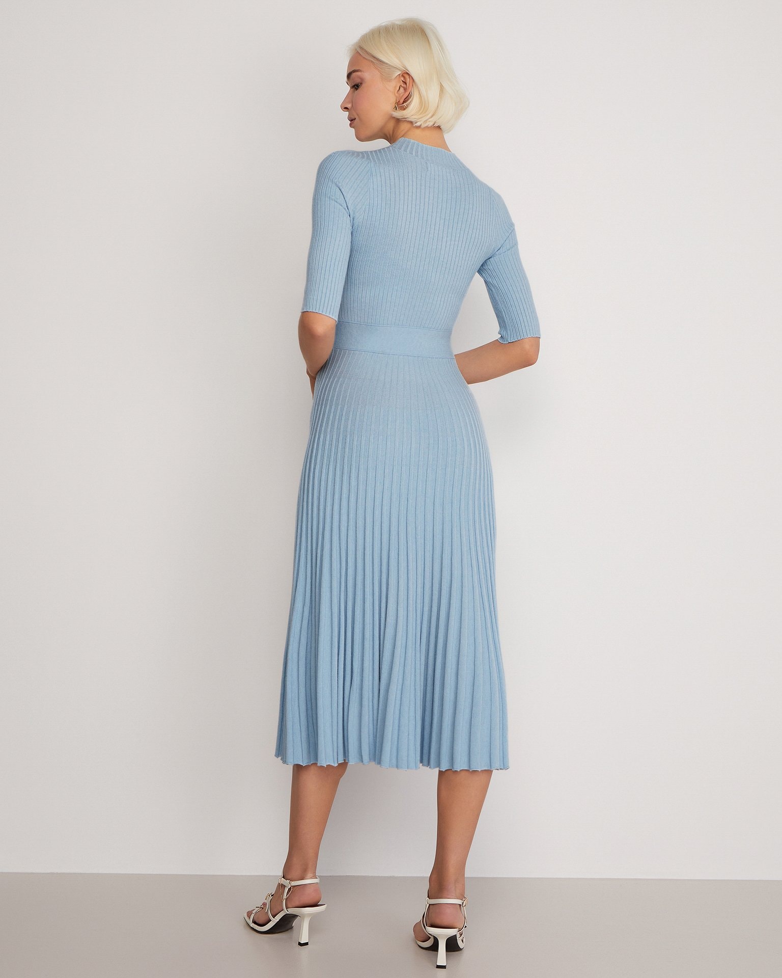Dress with a pleated skirt, Blue — photo 3