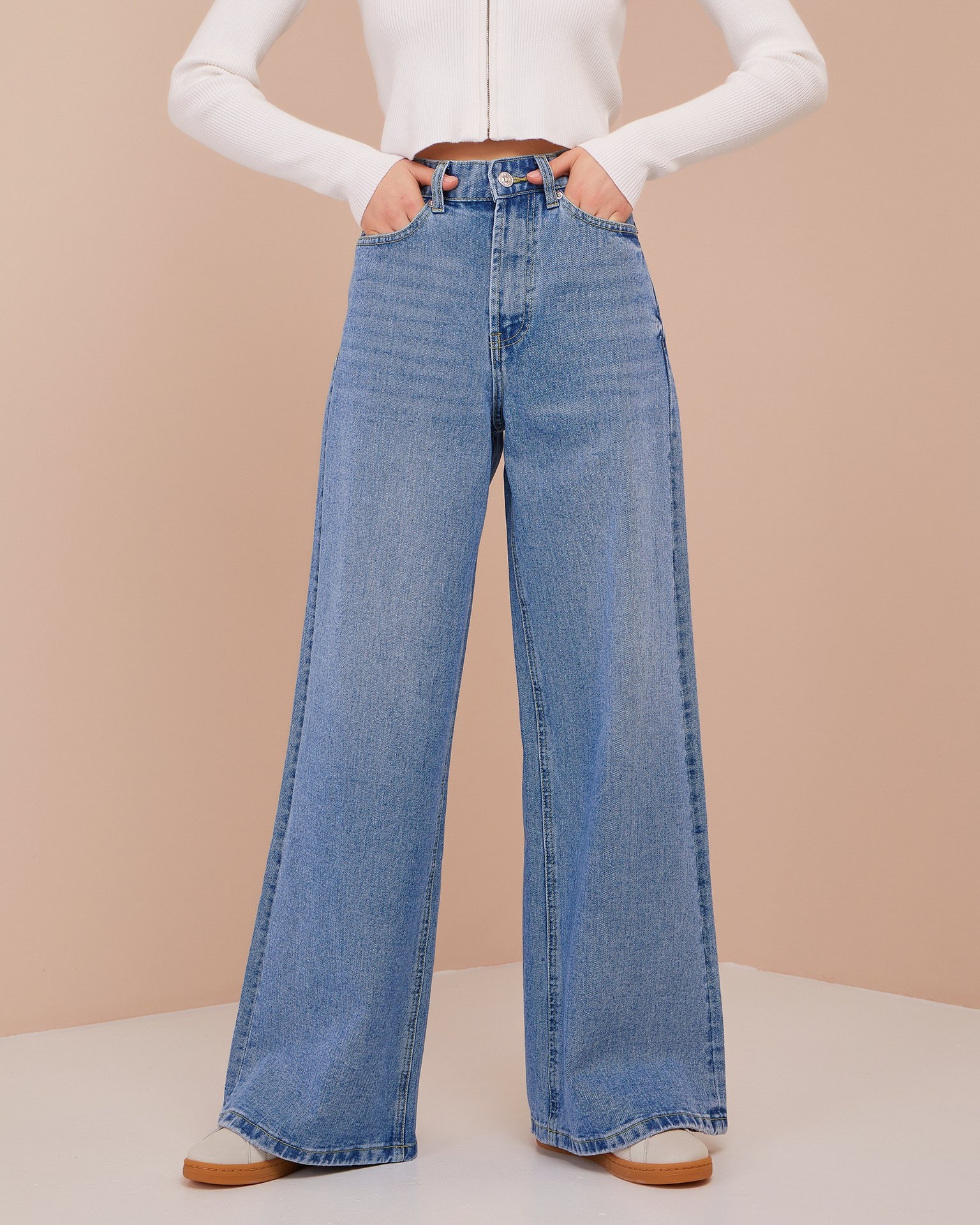 Wide blue jeans, Blue — photo 5