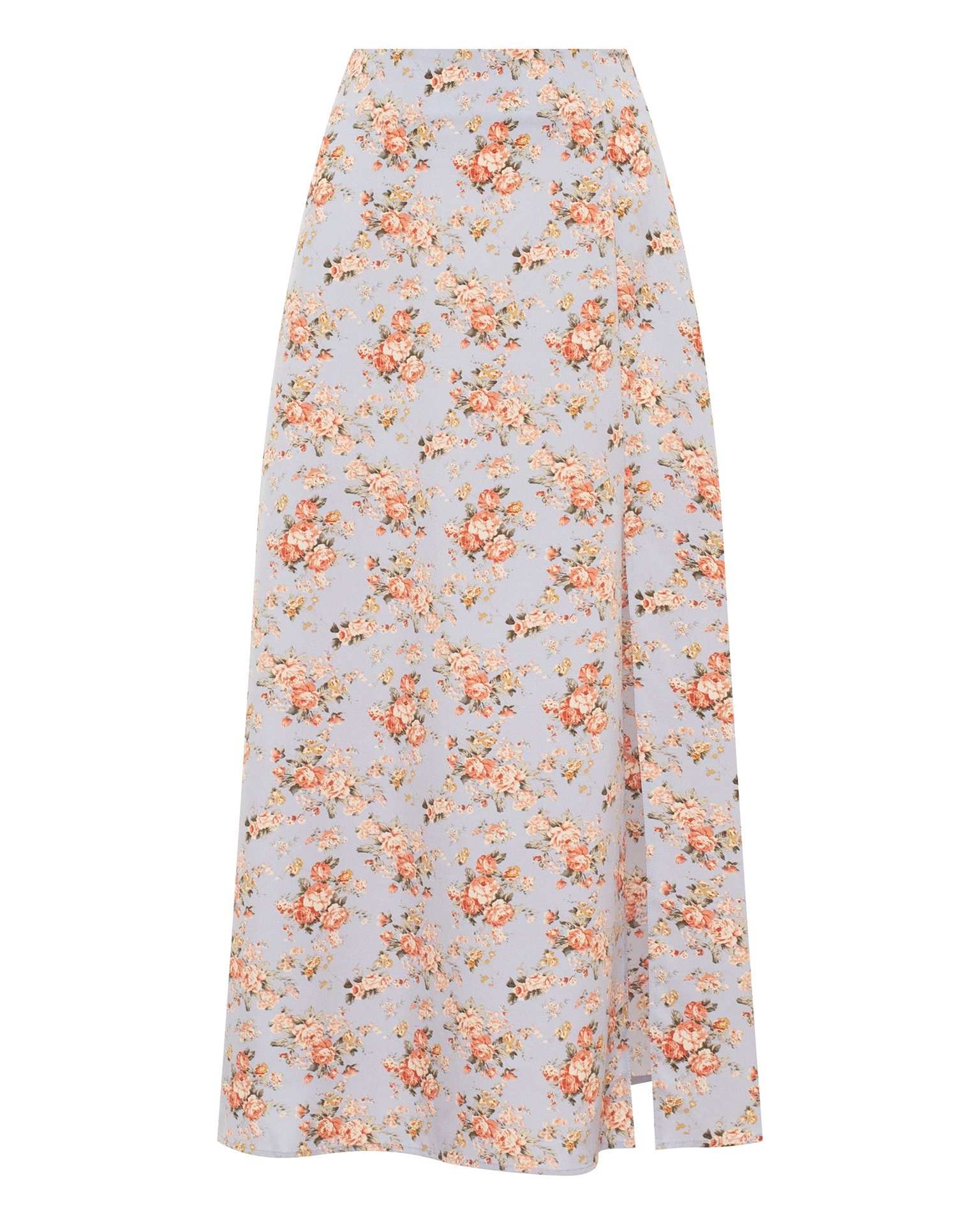 Skirt with floral print, Grey-Blue — photo 6