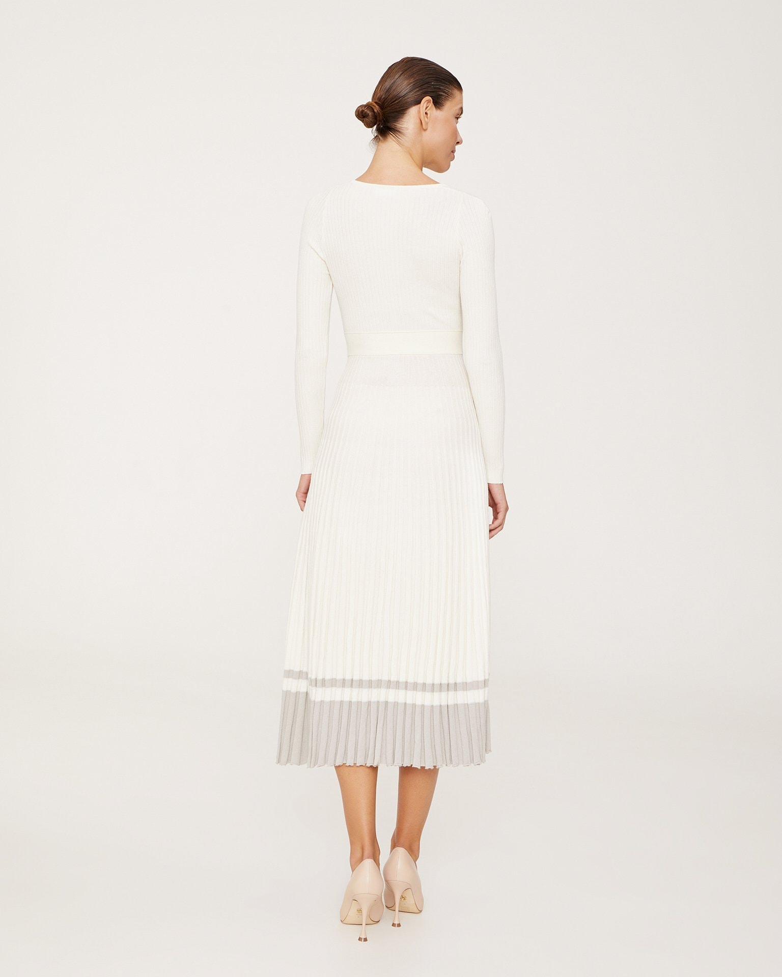 Dress with long sleeves, Milk — photo 2