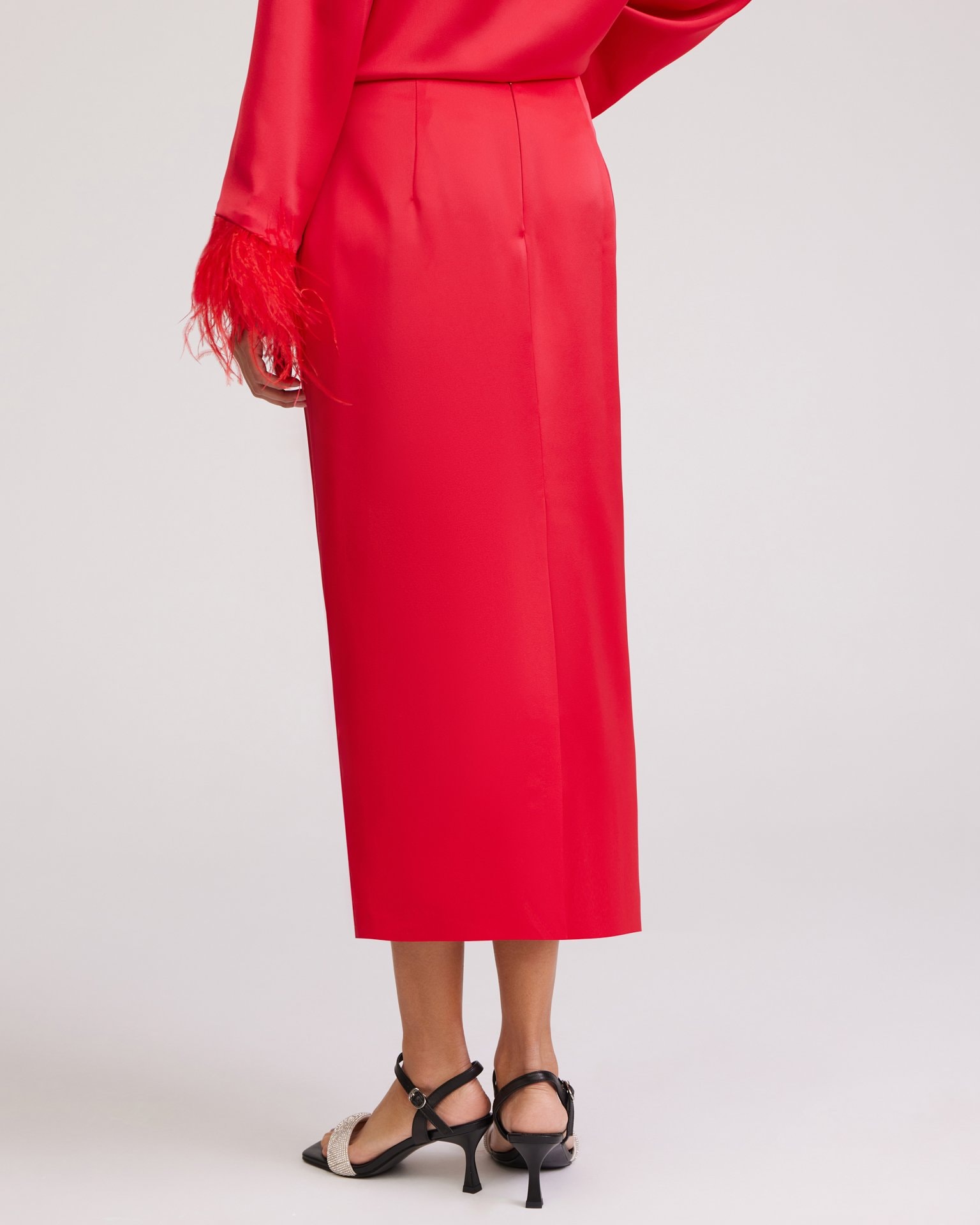 Viscose silk skirt, Red — photo 6