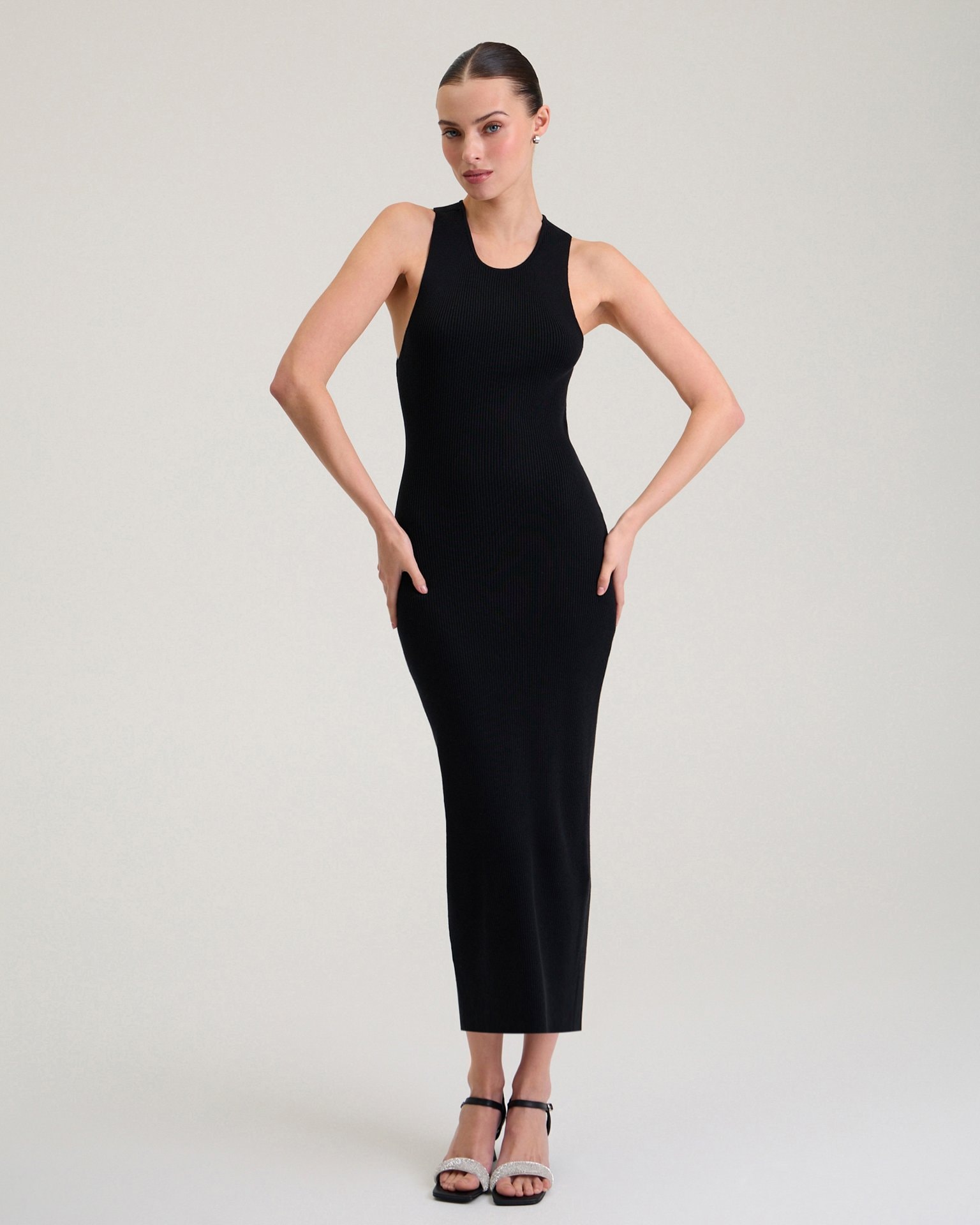 Black dress with an open back, Black — photo 5