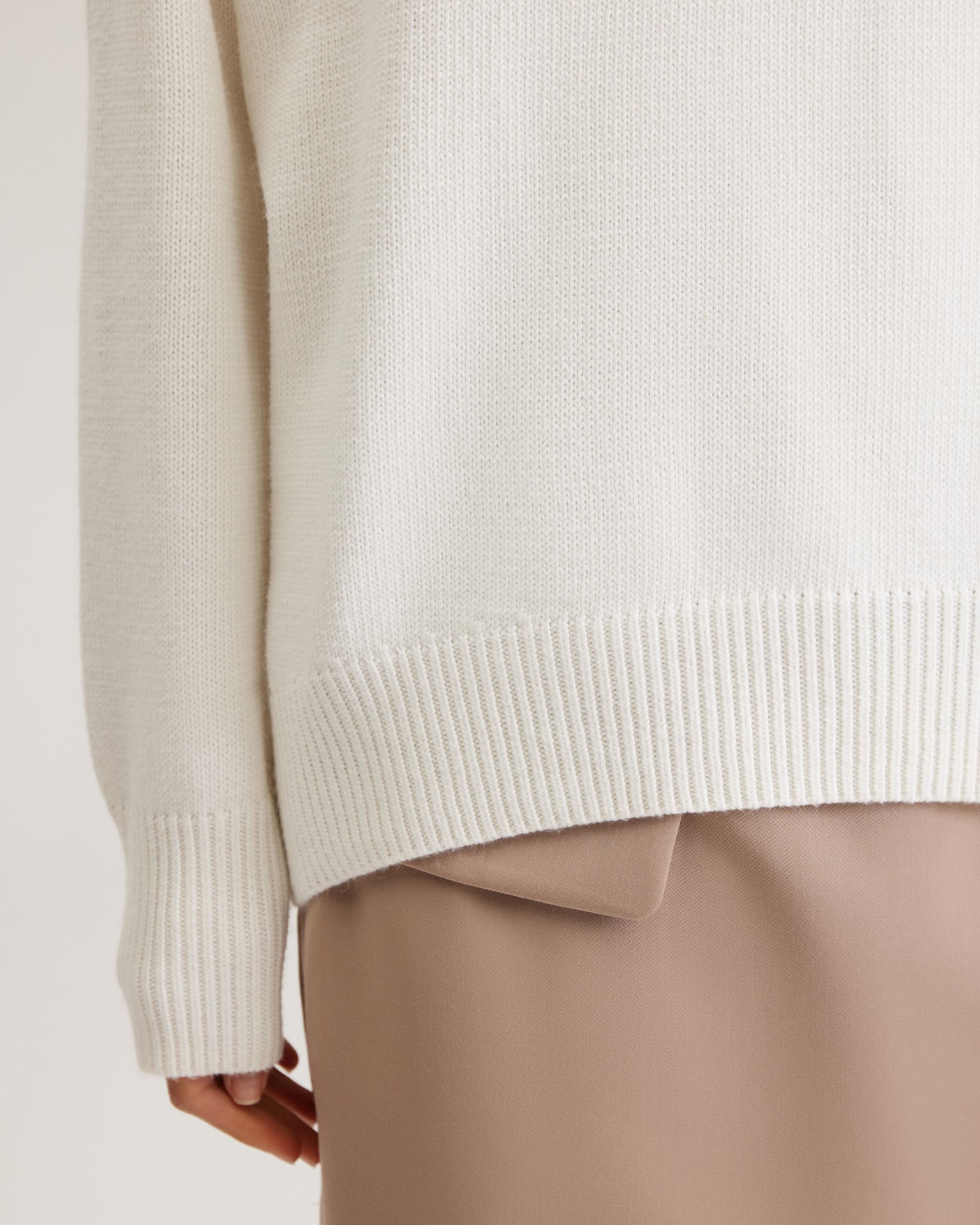 High-neck jumper in white, White — photo 10