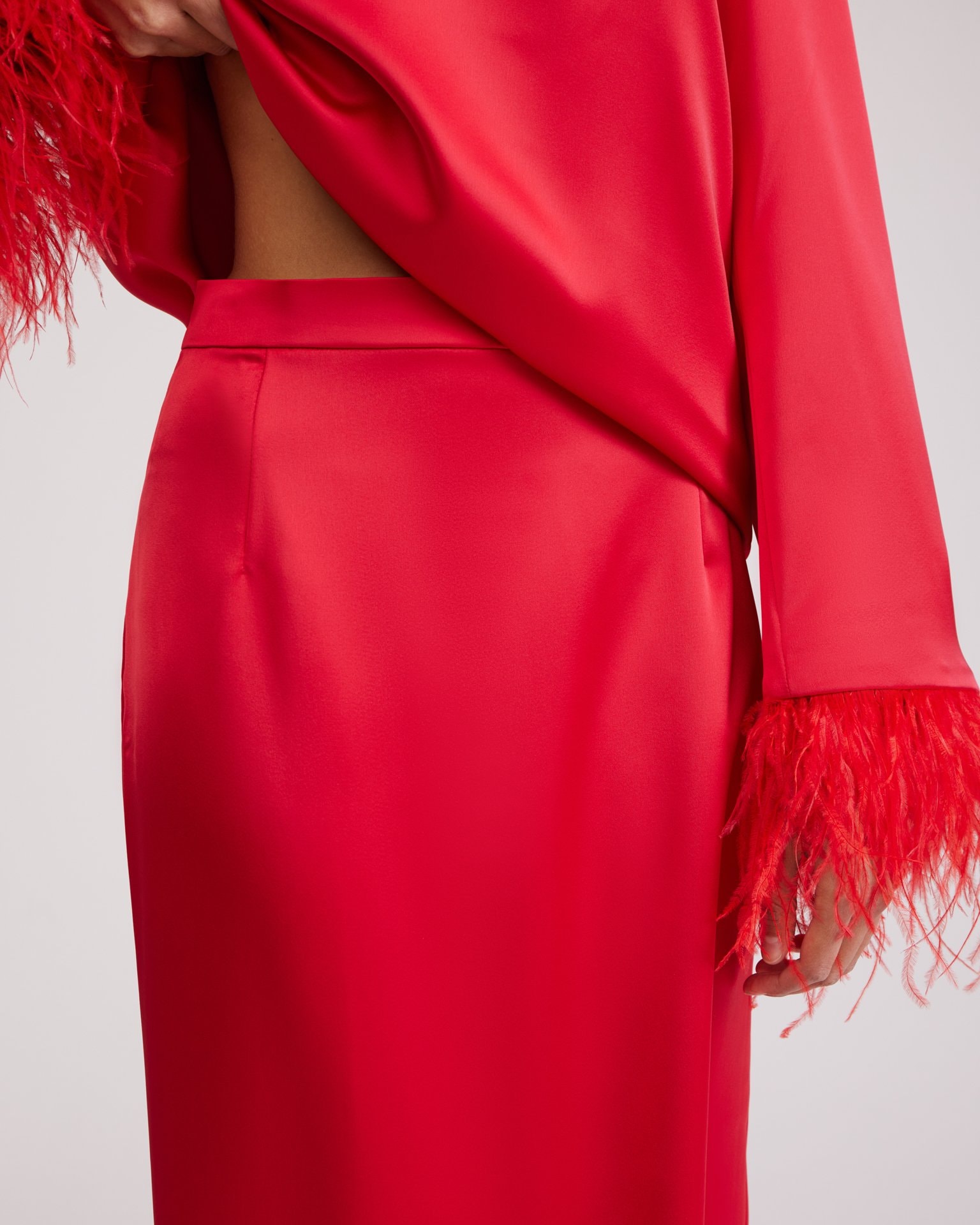 Viscose silk skirt, Red — photo 3