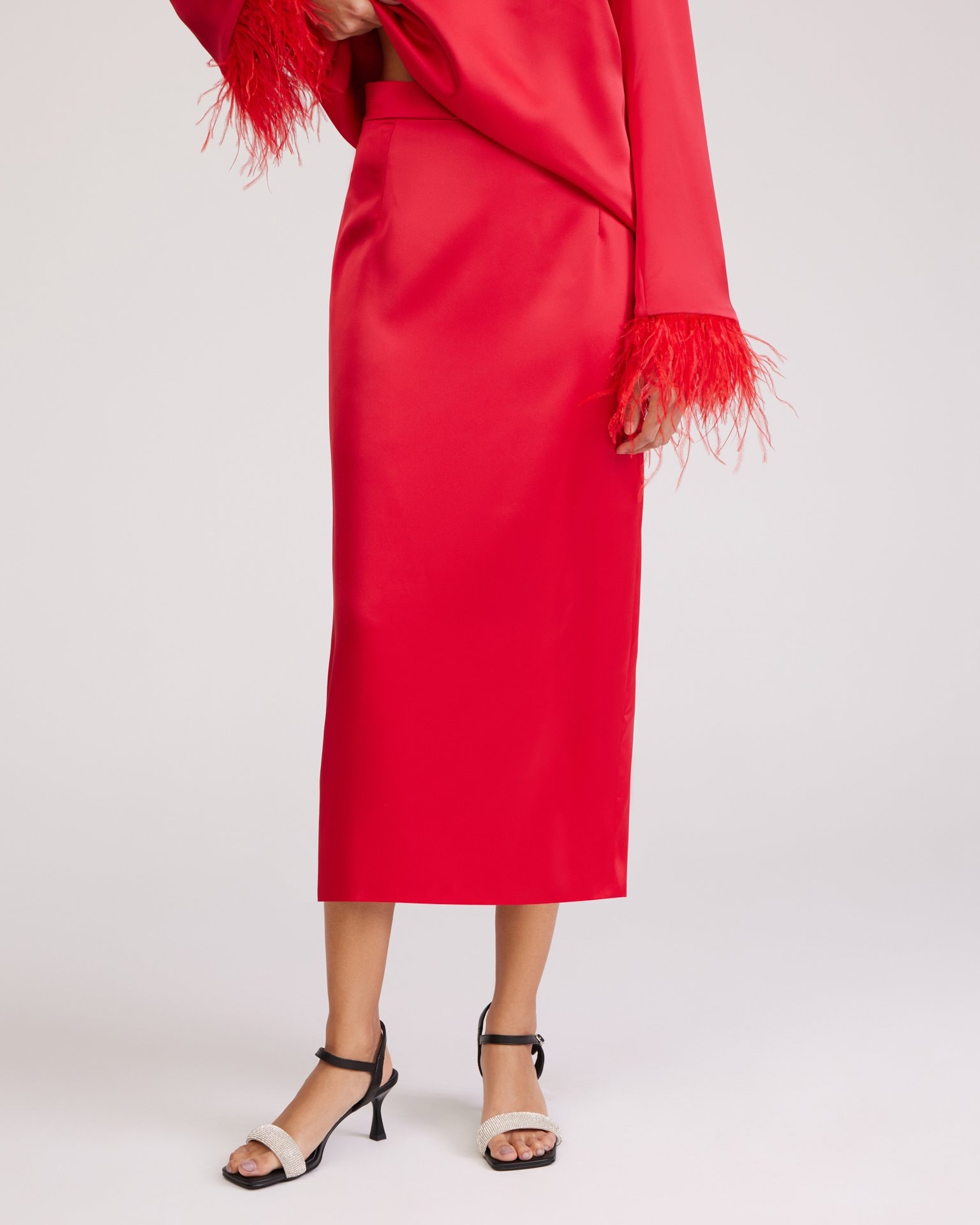 Viscose silk skirt, Red — photo 5