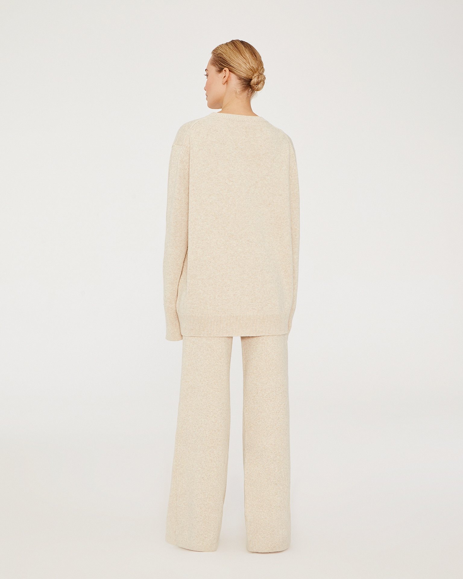 Beige knit trousers, Beige — photo 3