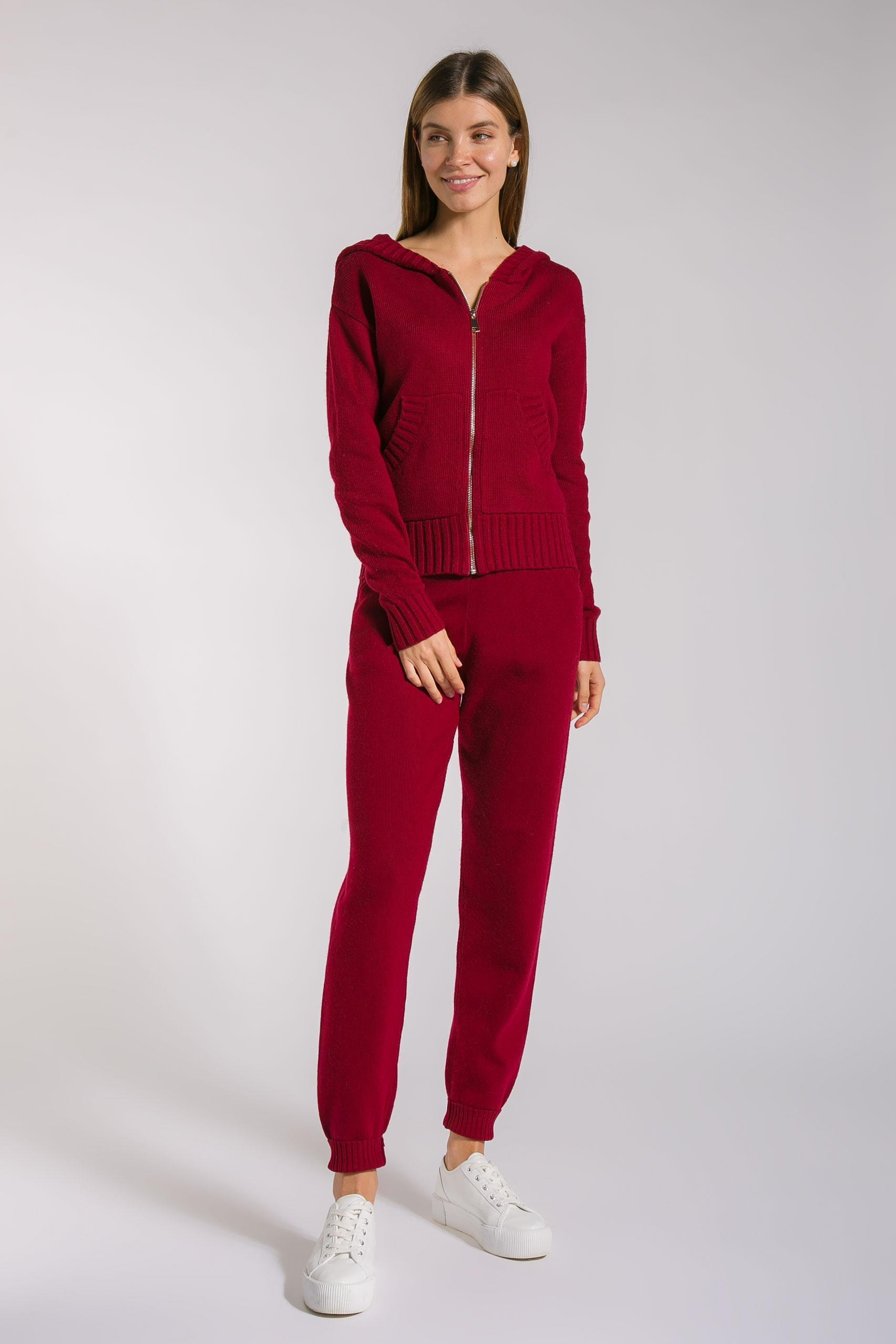 Plain cashmere set in a marsala shade, Burgundy — photo 2