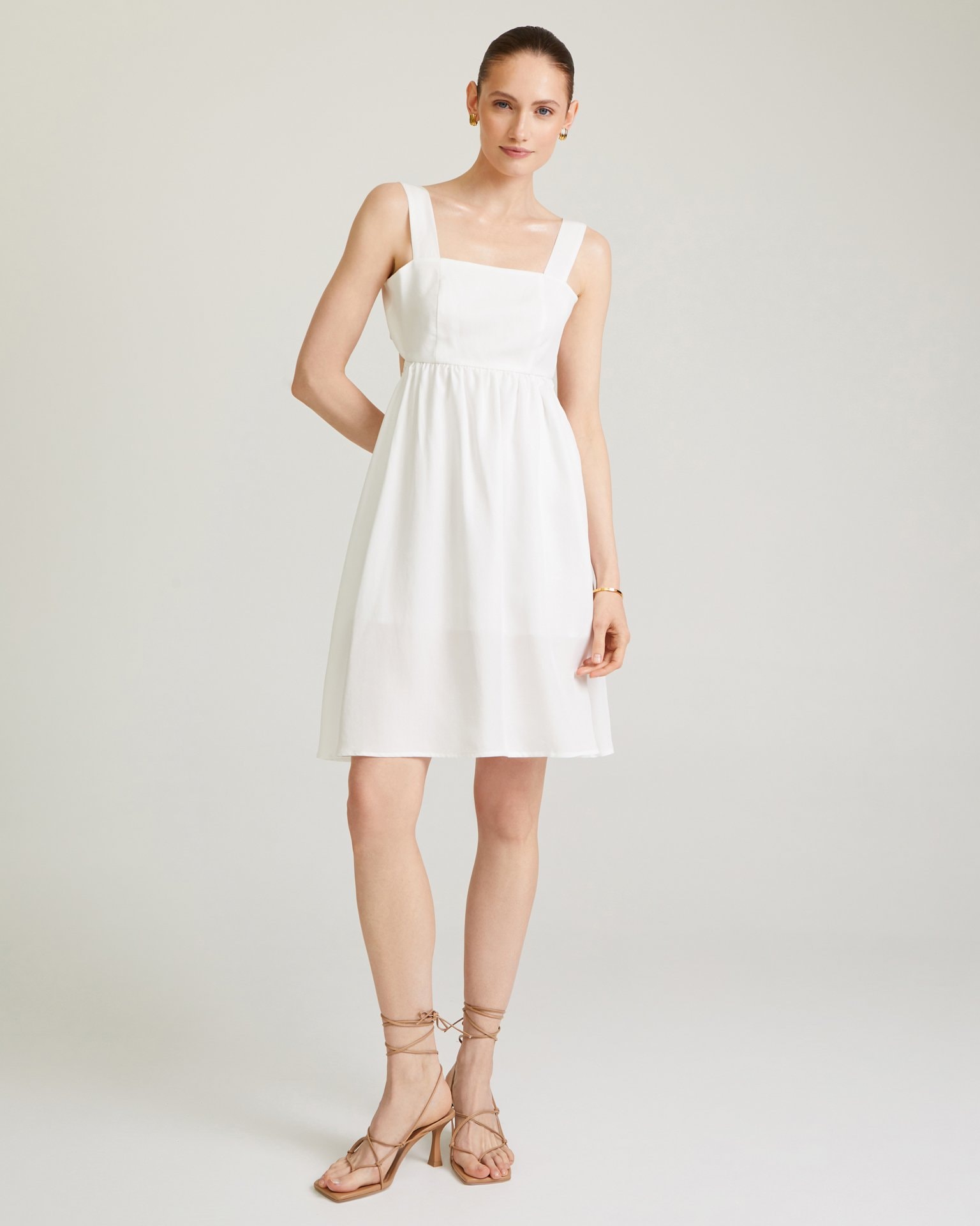 White strap dress, White — photo 2