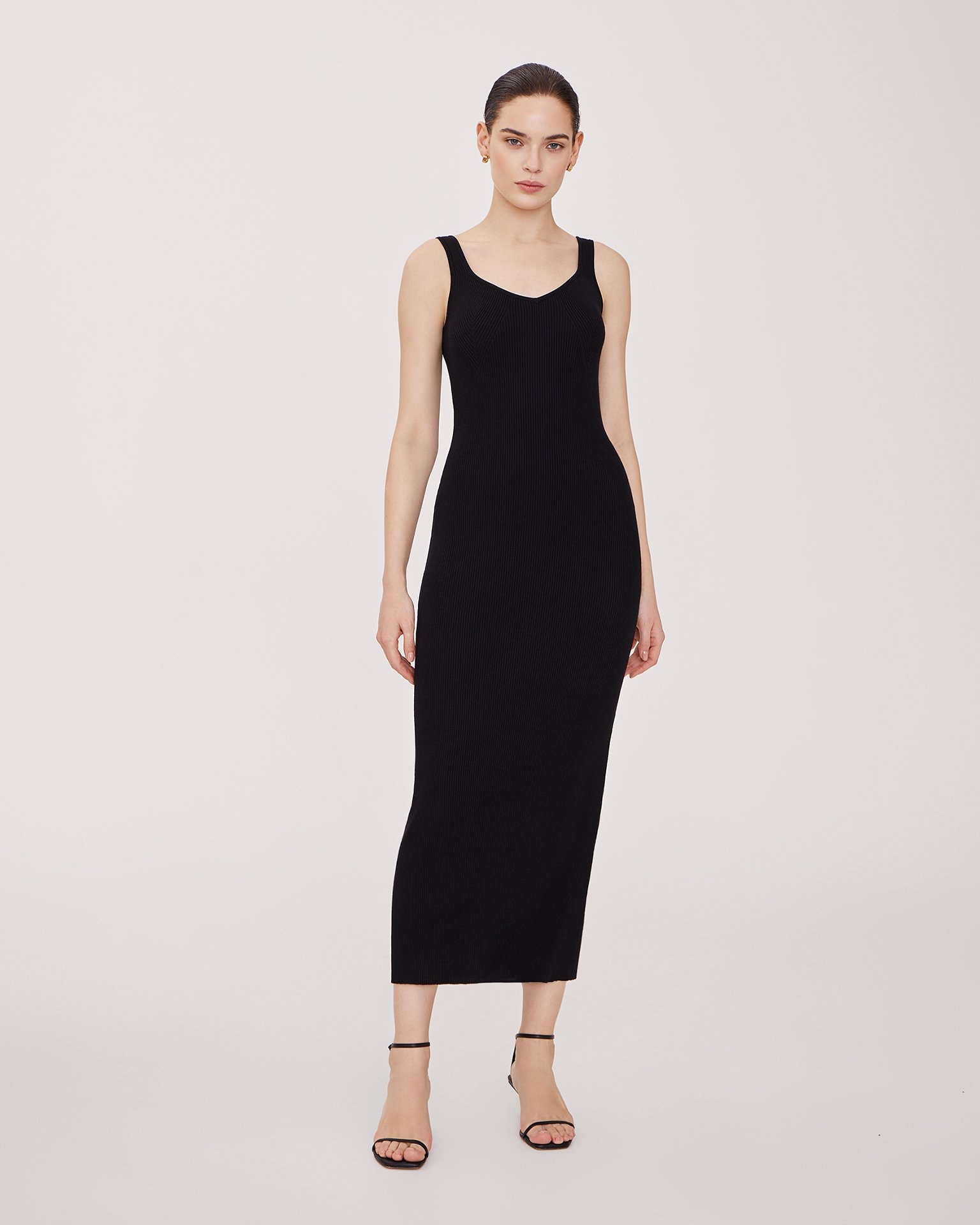 Sleeveless black dress, Black — photo 2