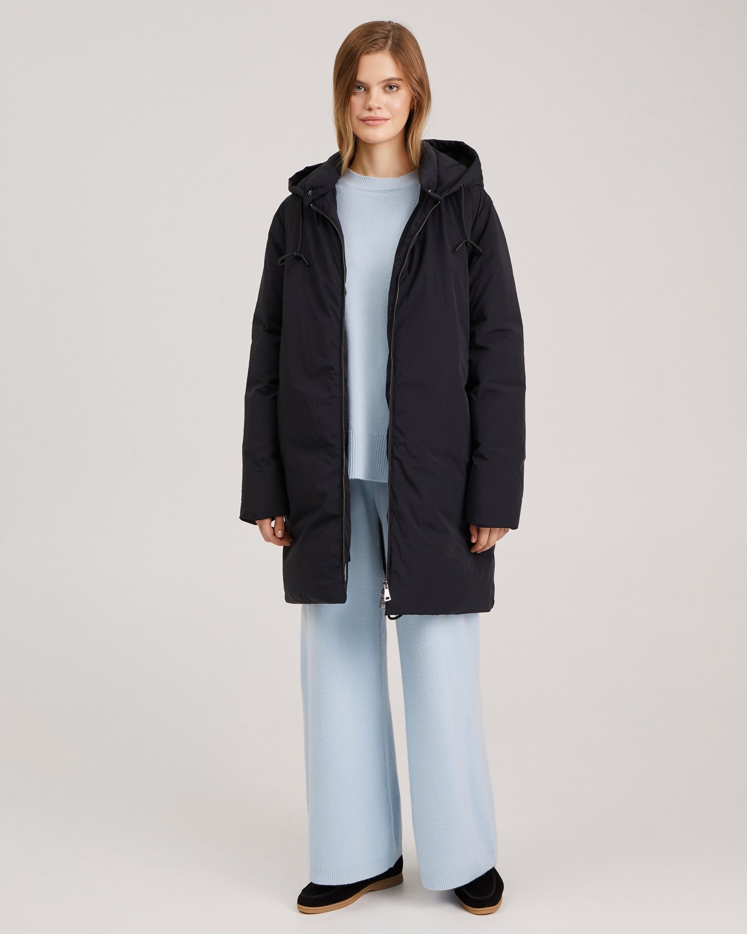 Down jacket with natural insulation, Black — photo 4