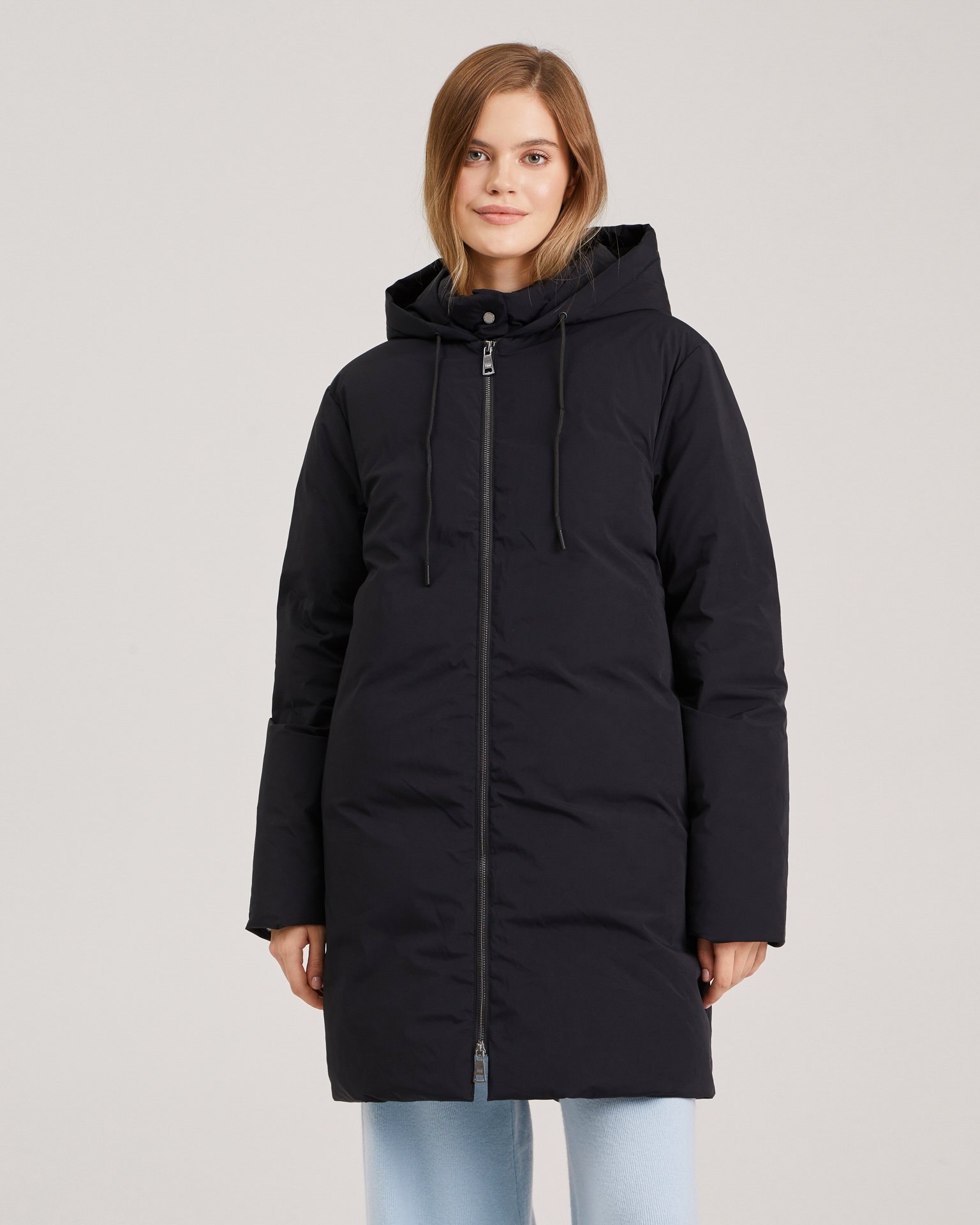 Down jacket with natural insulation, Black