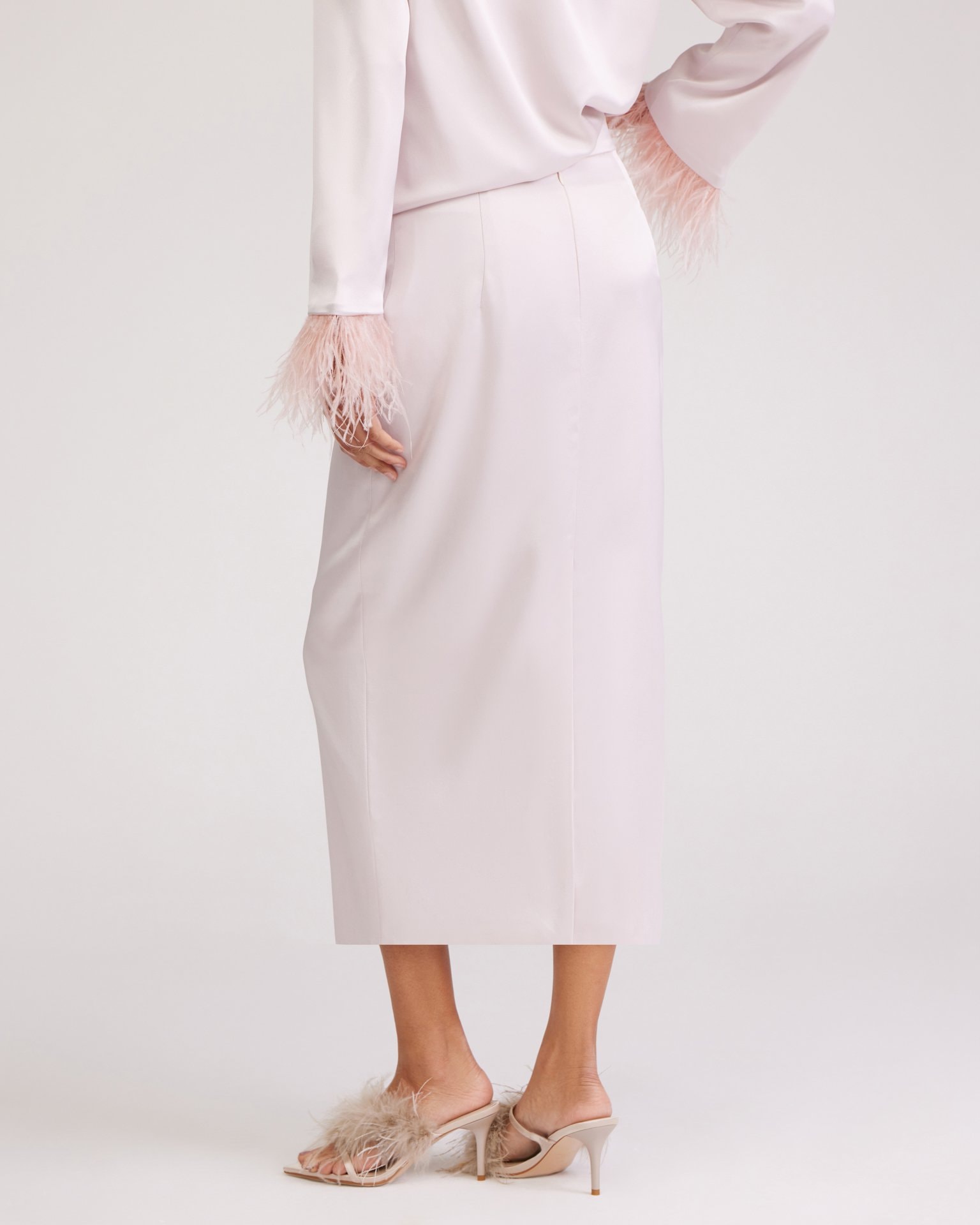 Satin midi skirt, Pearlescent — photo 4