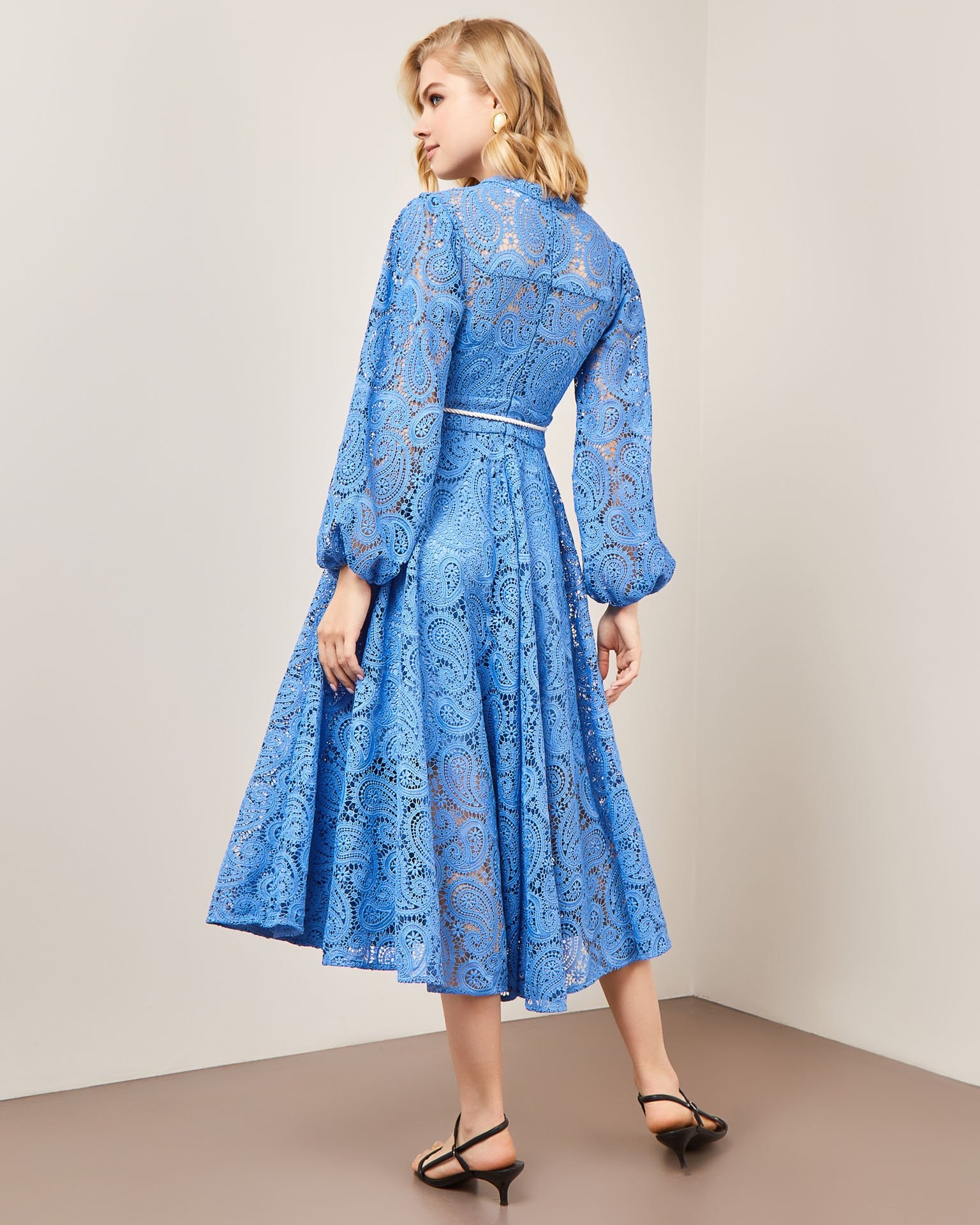 Dress with Paisley pattern, Sky Blue — photo 3