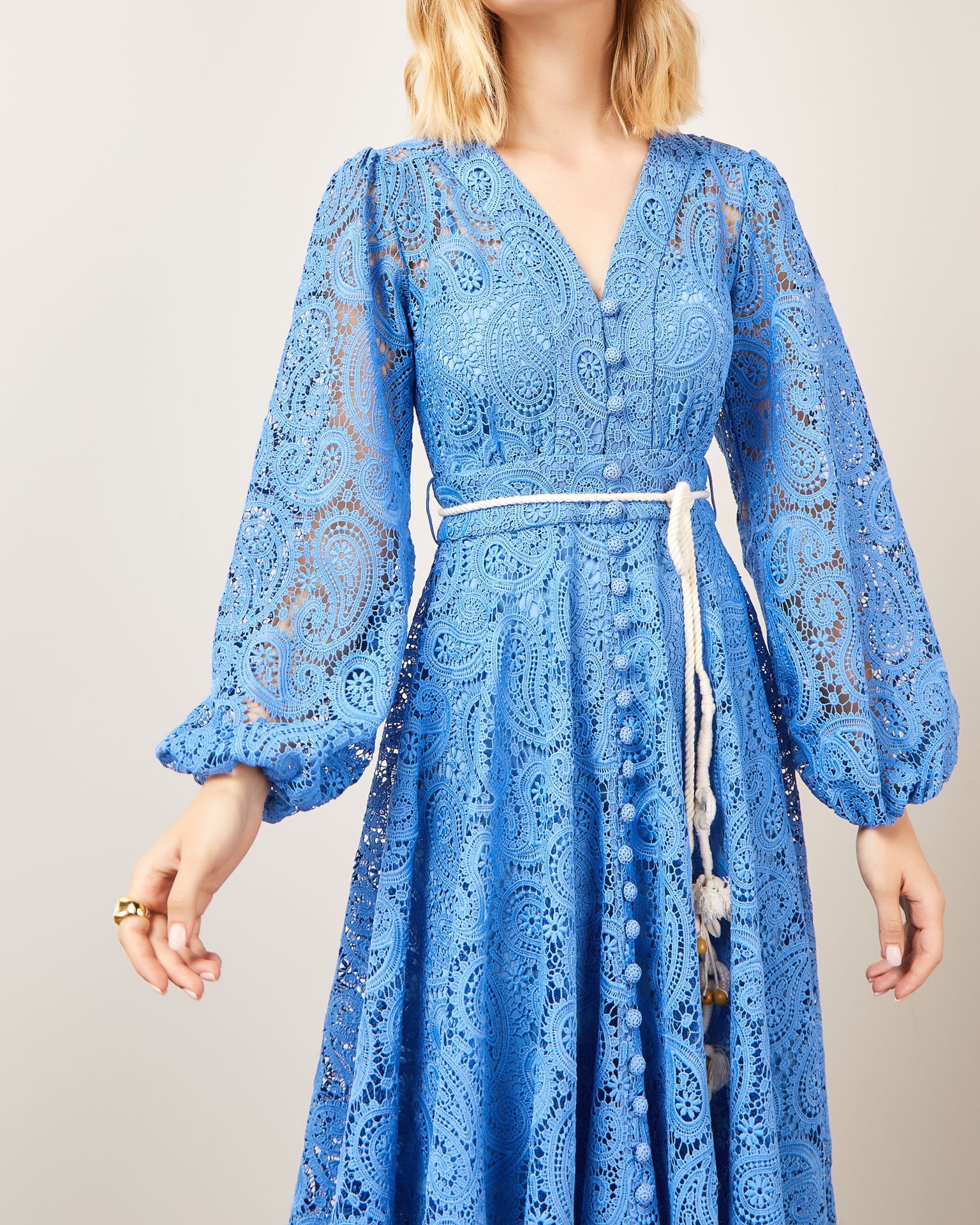 Dress with Paisley pattern, Sky Blue — photo 5