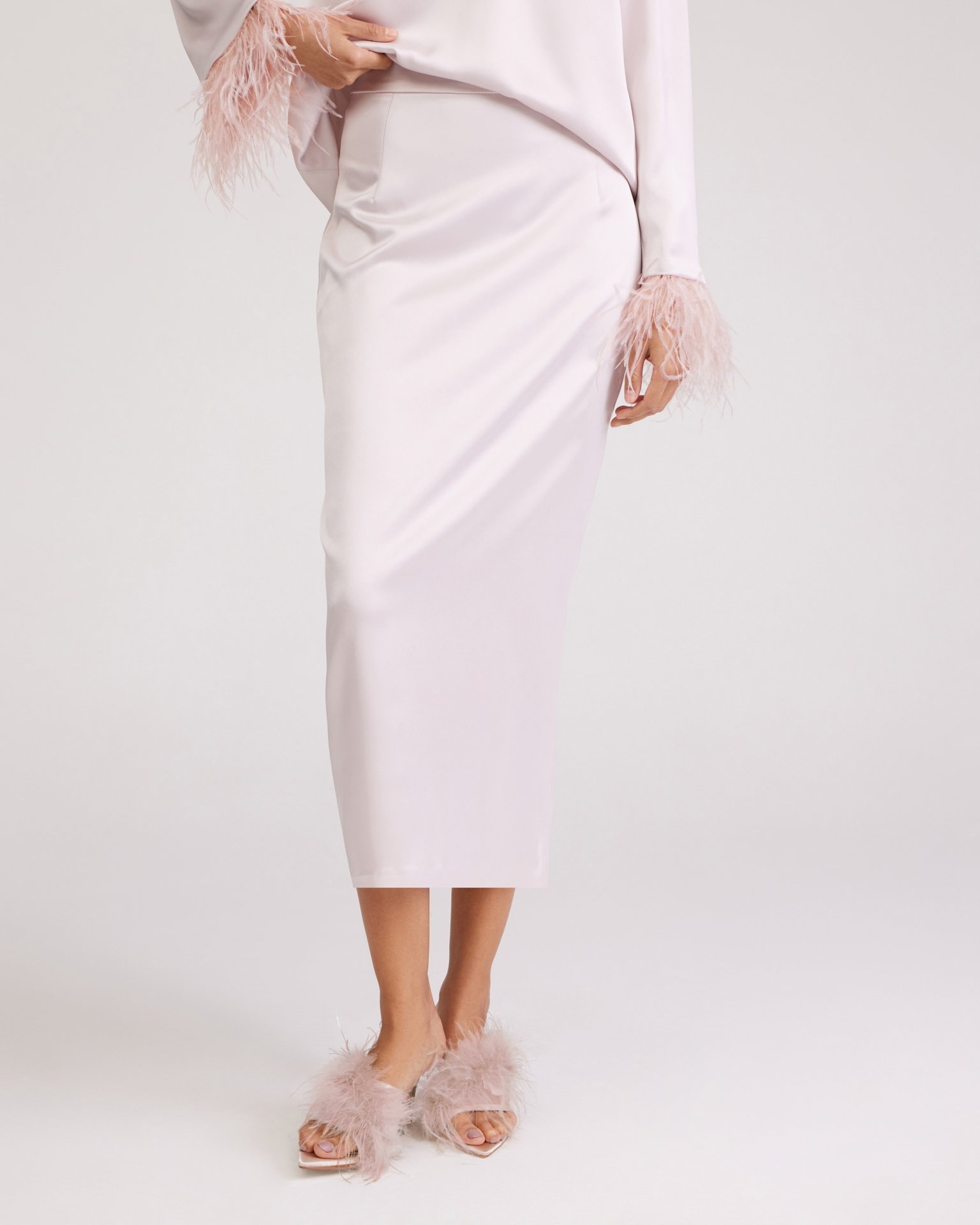 Satin midi skirt, Pearlescent — photo 2