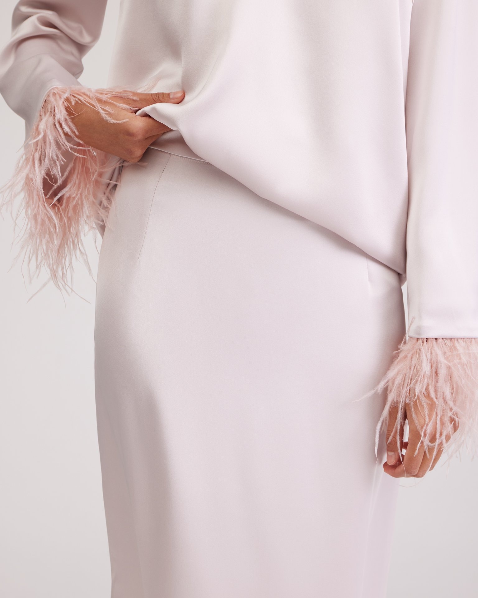 Satin midi skirt, Pearlescent — photo 5