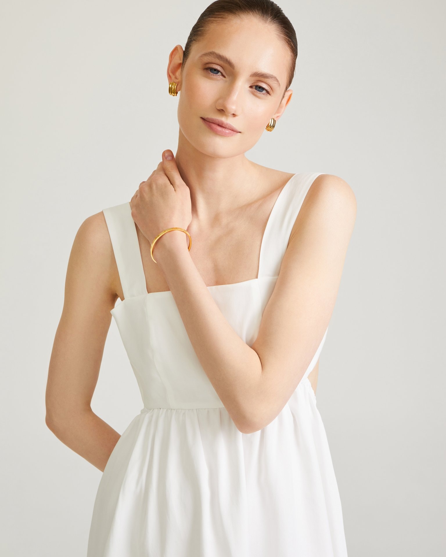 White strap dress, White — photo 5