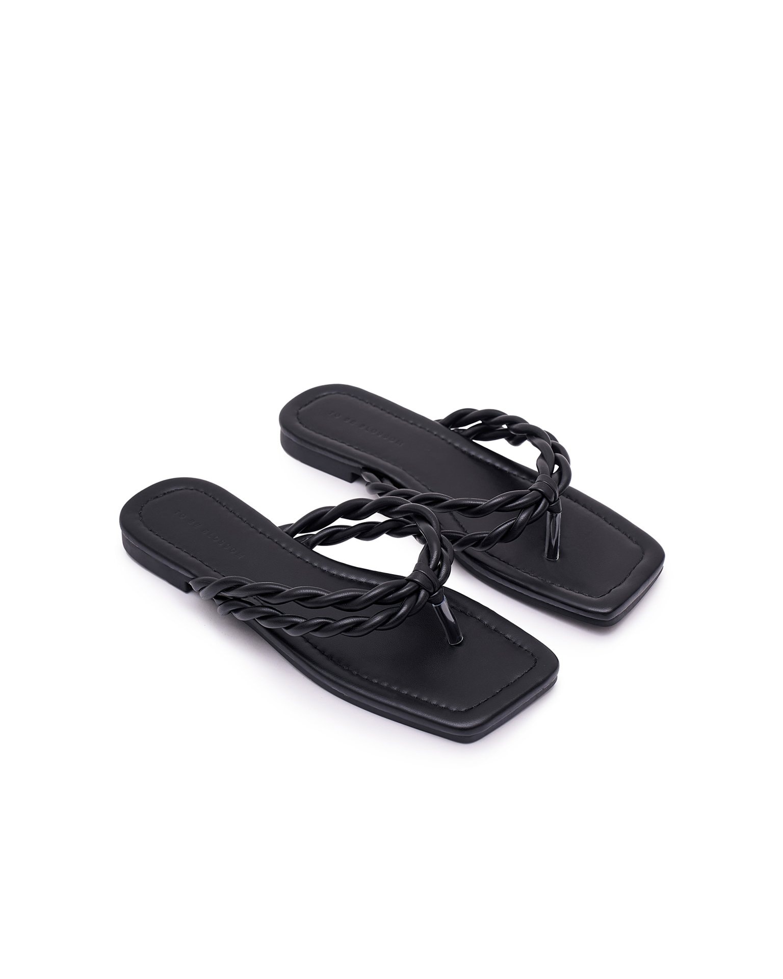 Flip-flops with braided straps, Black
