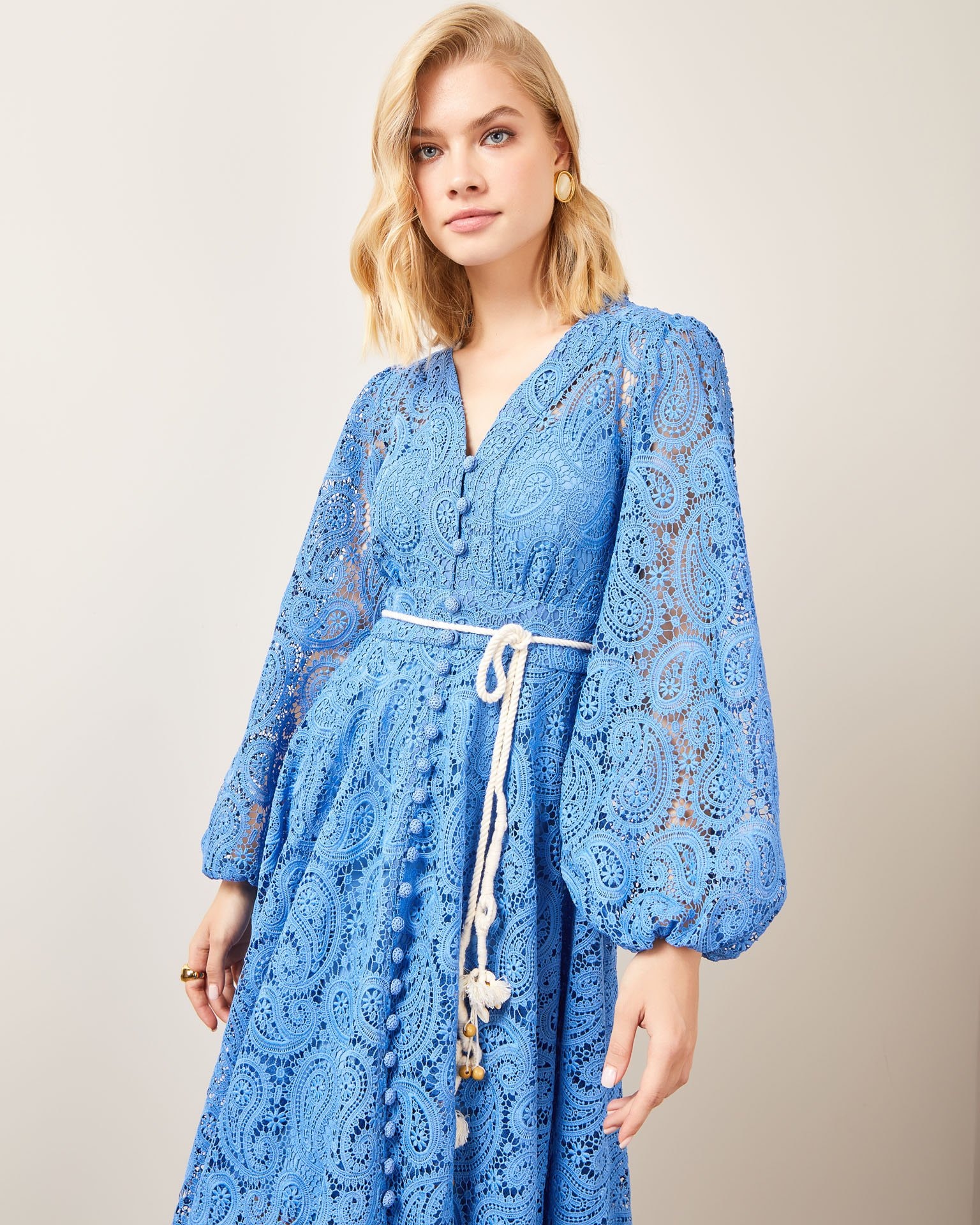 Dress with Paisley pattern, Sky Blue — photo 4