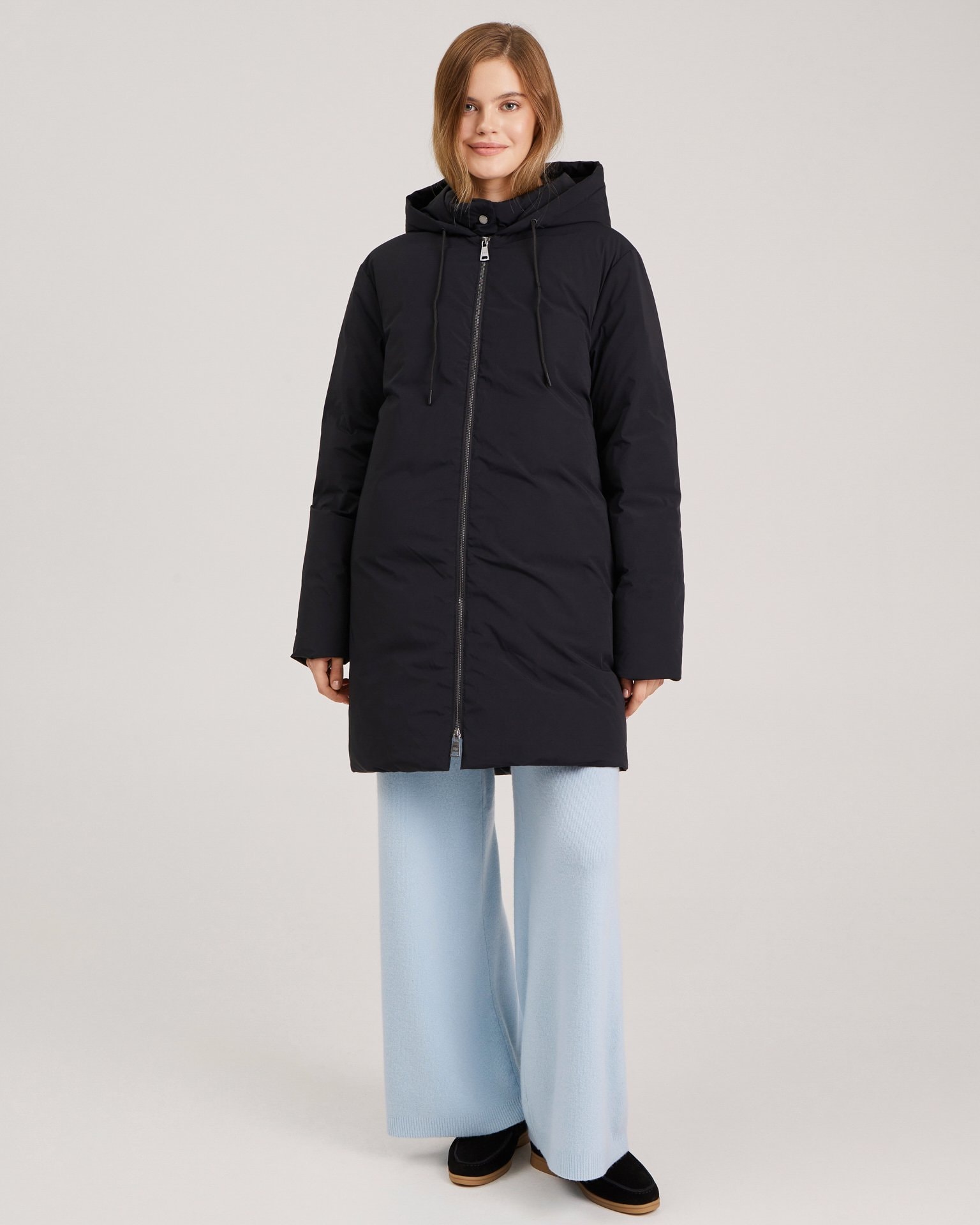 Down jacket with natural insulation, Black — photo 2