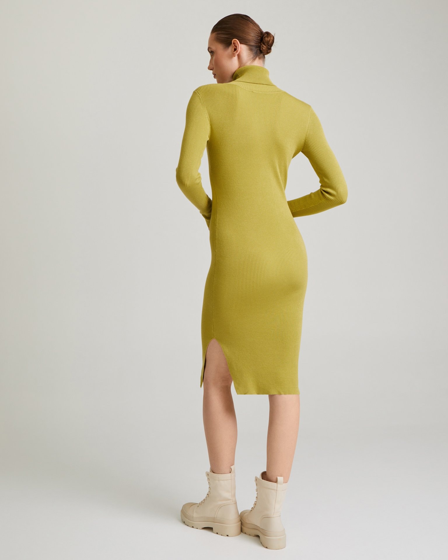 Dress with a Collar, Olive — photo 3