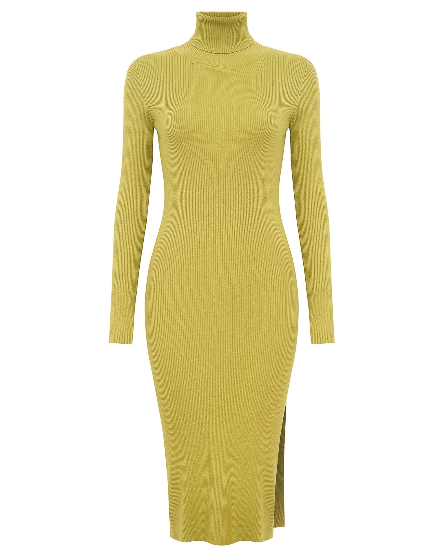 Dress with a Collar, Olive — photo 8
