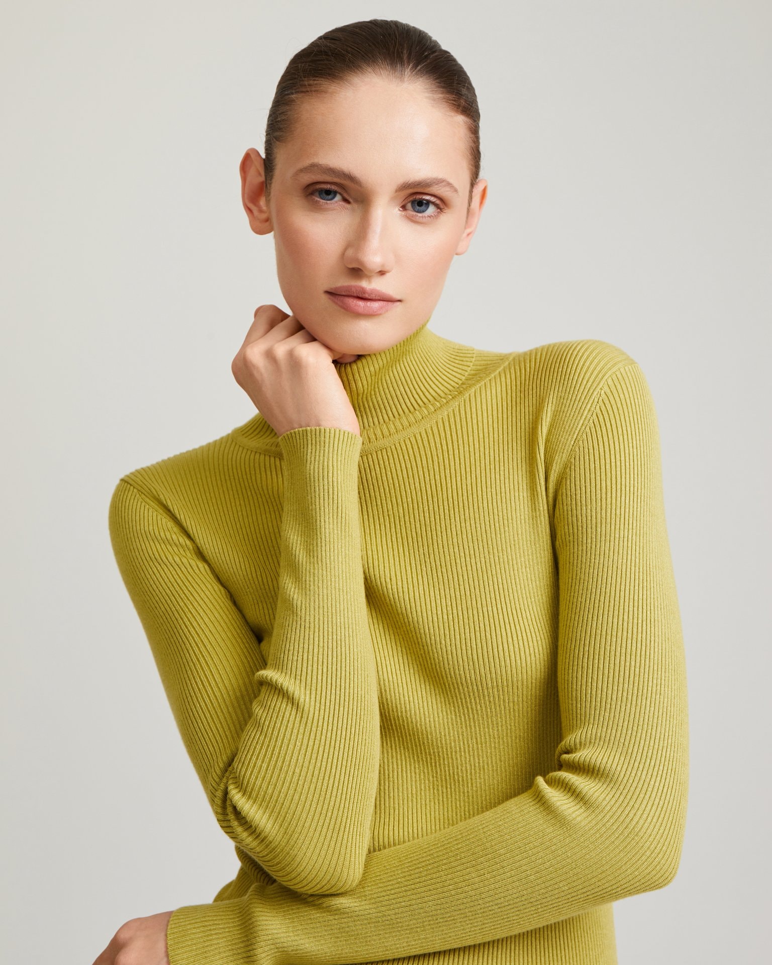 Dress with a Collar, Olive — photo 6