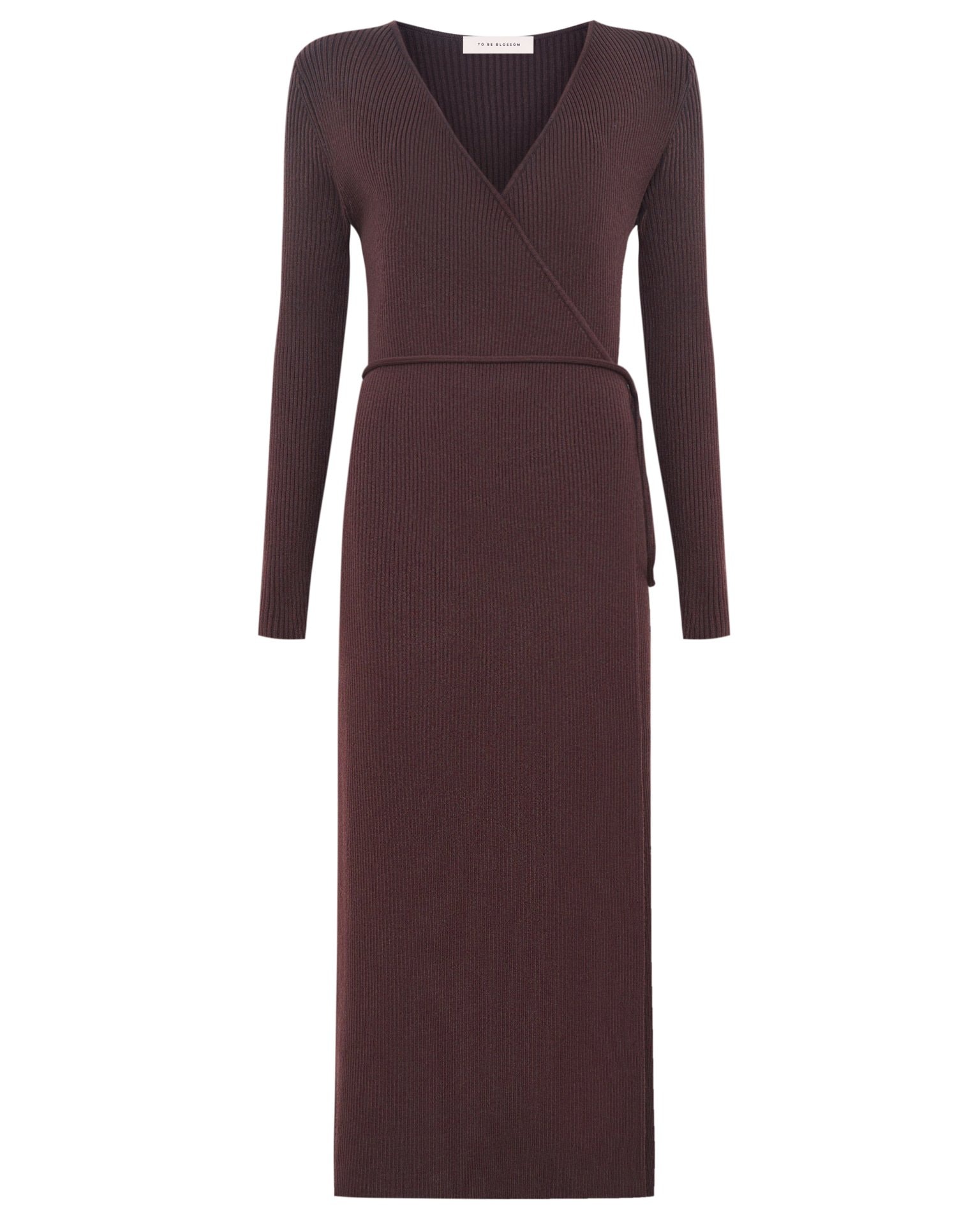 Knit wrap dress, Brown — photo 7