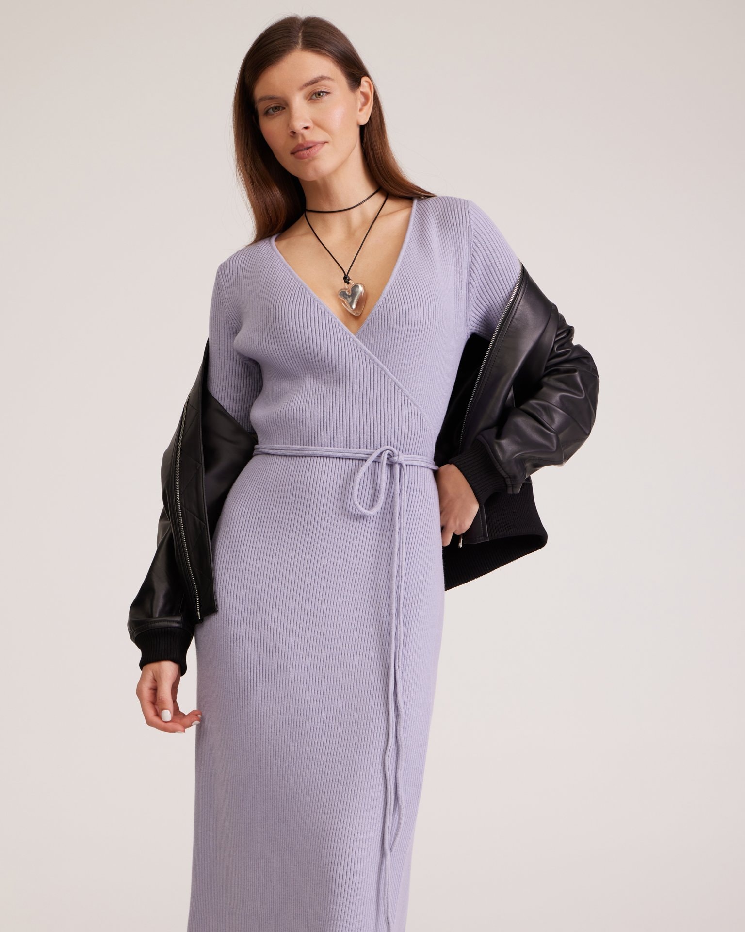 Lilac wrap dress, Lilac — photo 4