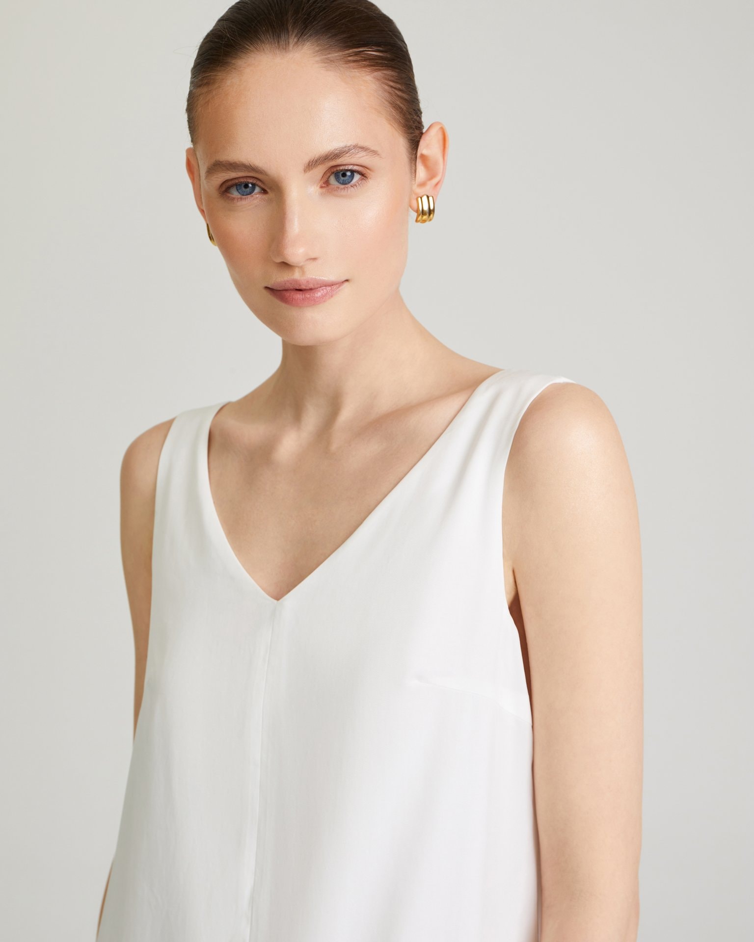 Dress with wide straps, White — photo 4
