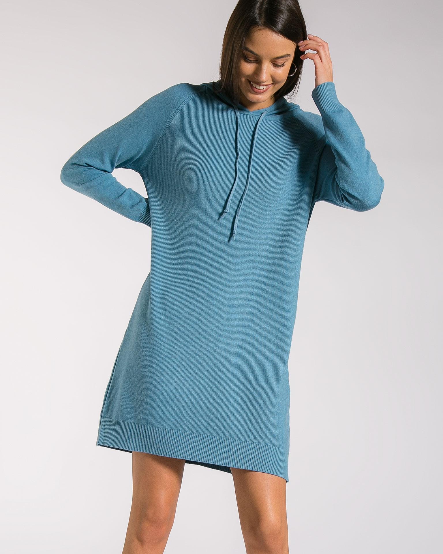Hoodie dress with a drawstring hood, Light Blue — photo 2
