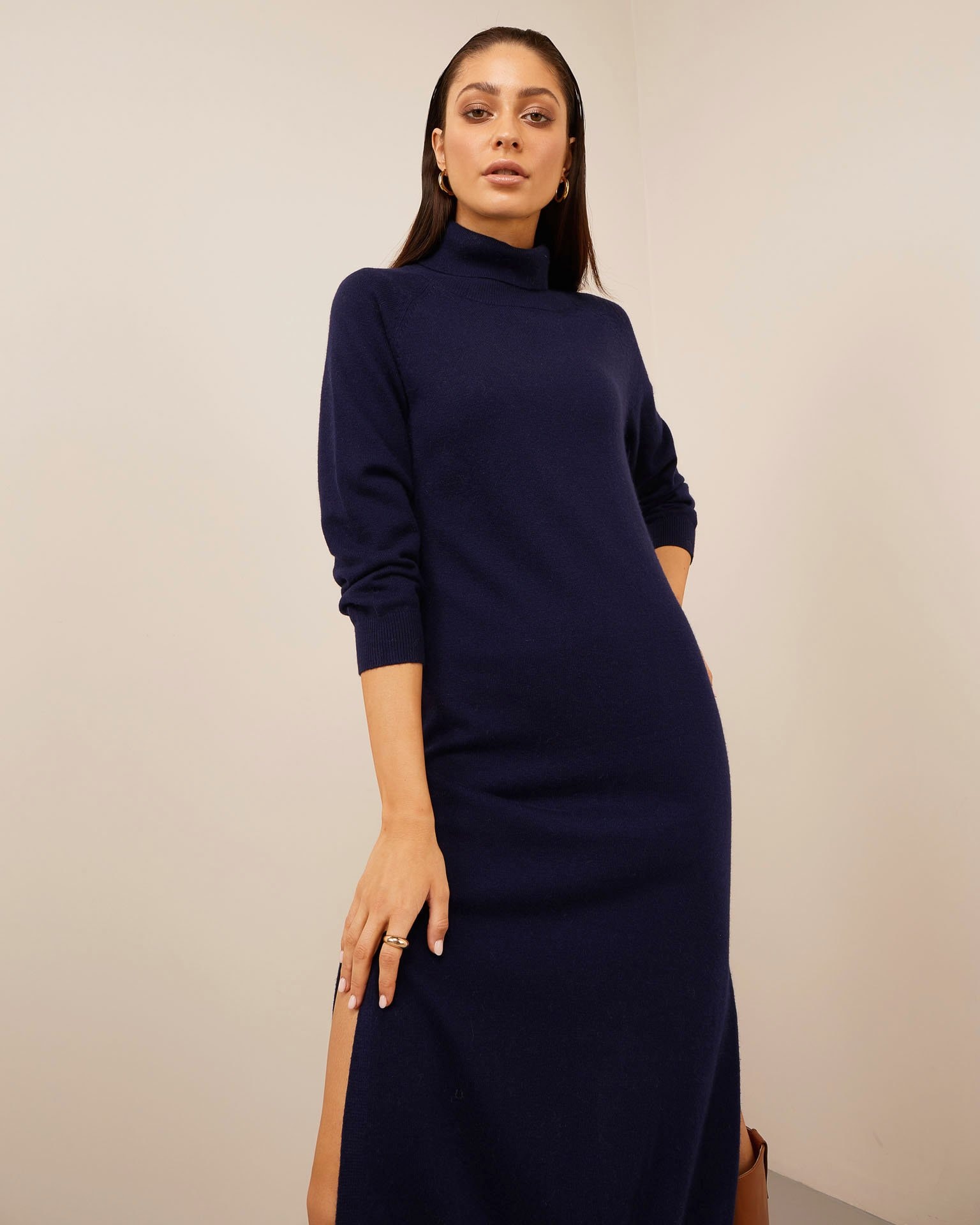 Dress made of fine knitwear, Blue