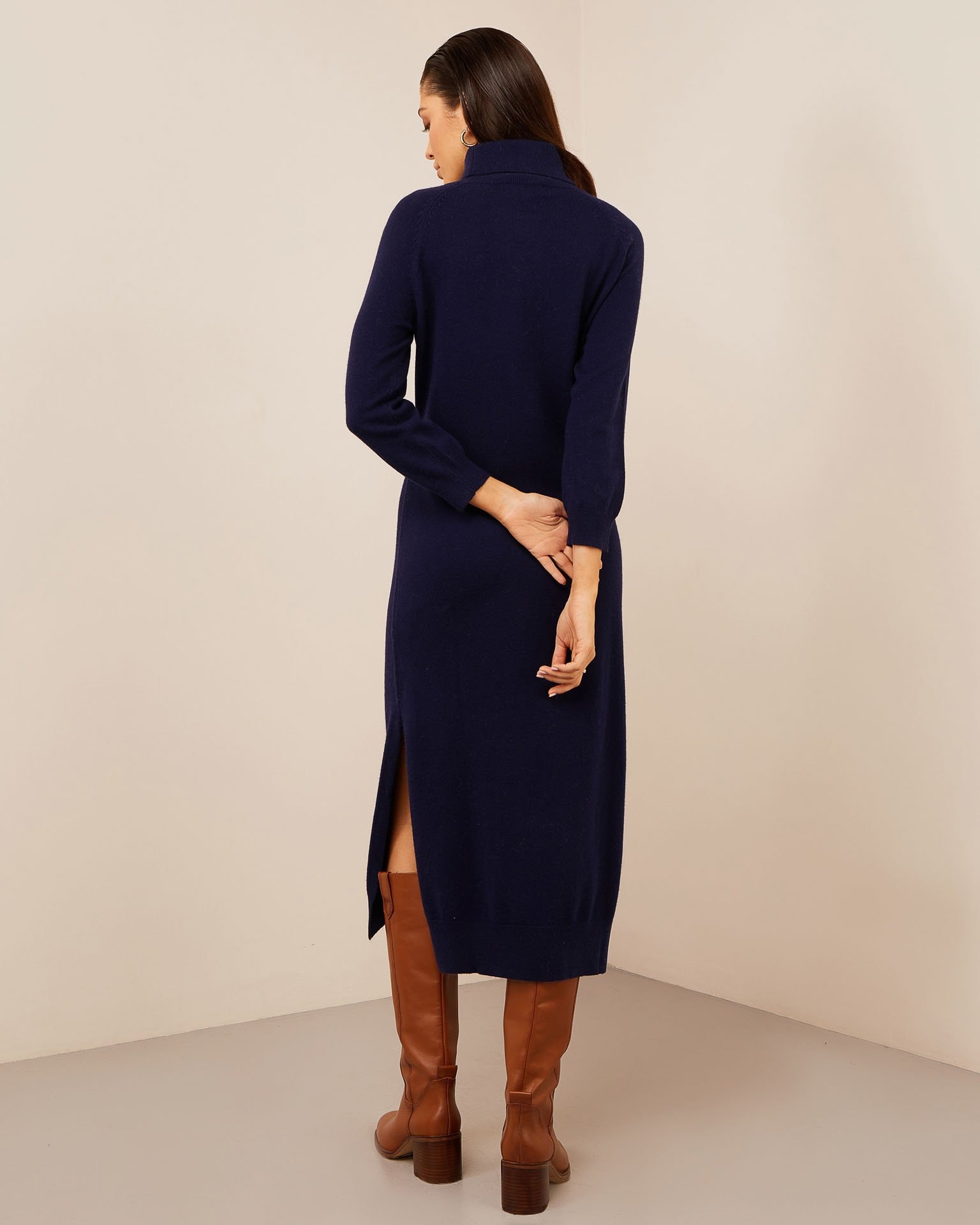 Dress made of fine knitwear, Blue — photo 3