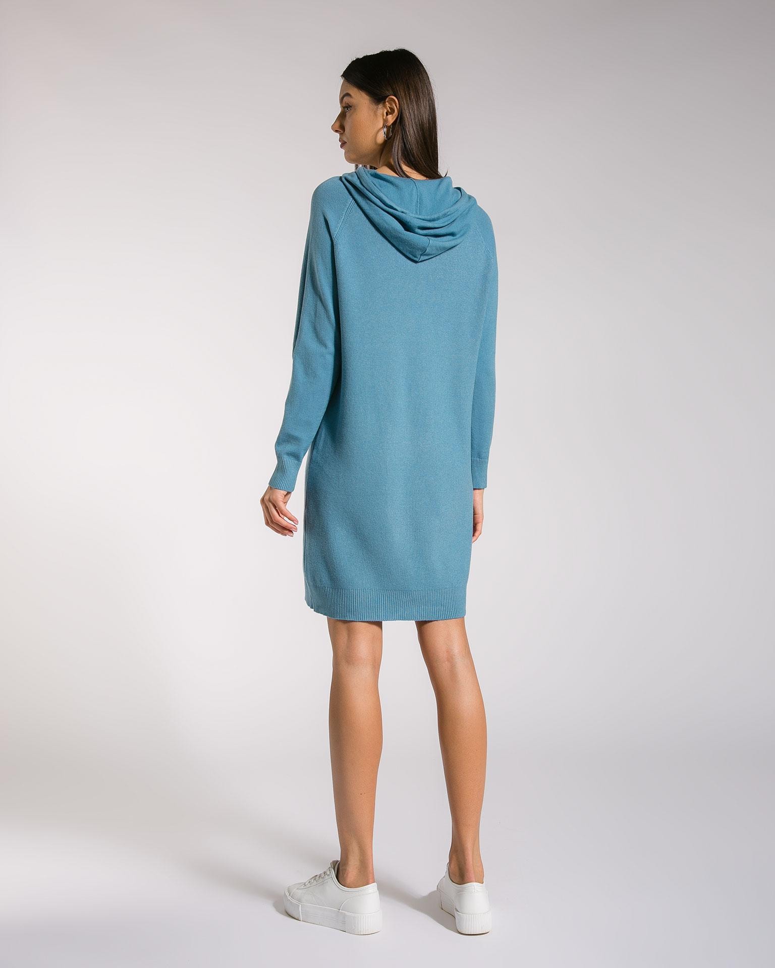 Hoodie dress with a drawstring hood, Light Blue — photo 5
