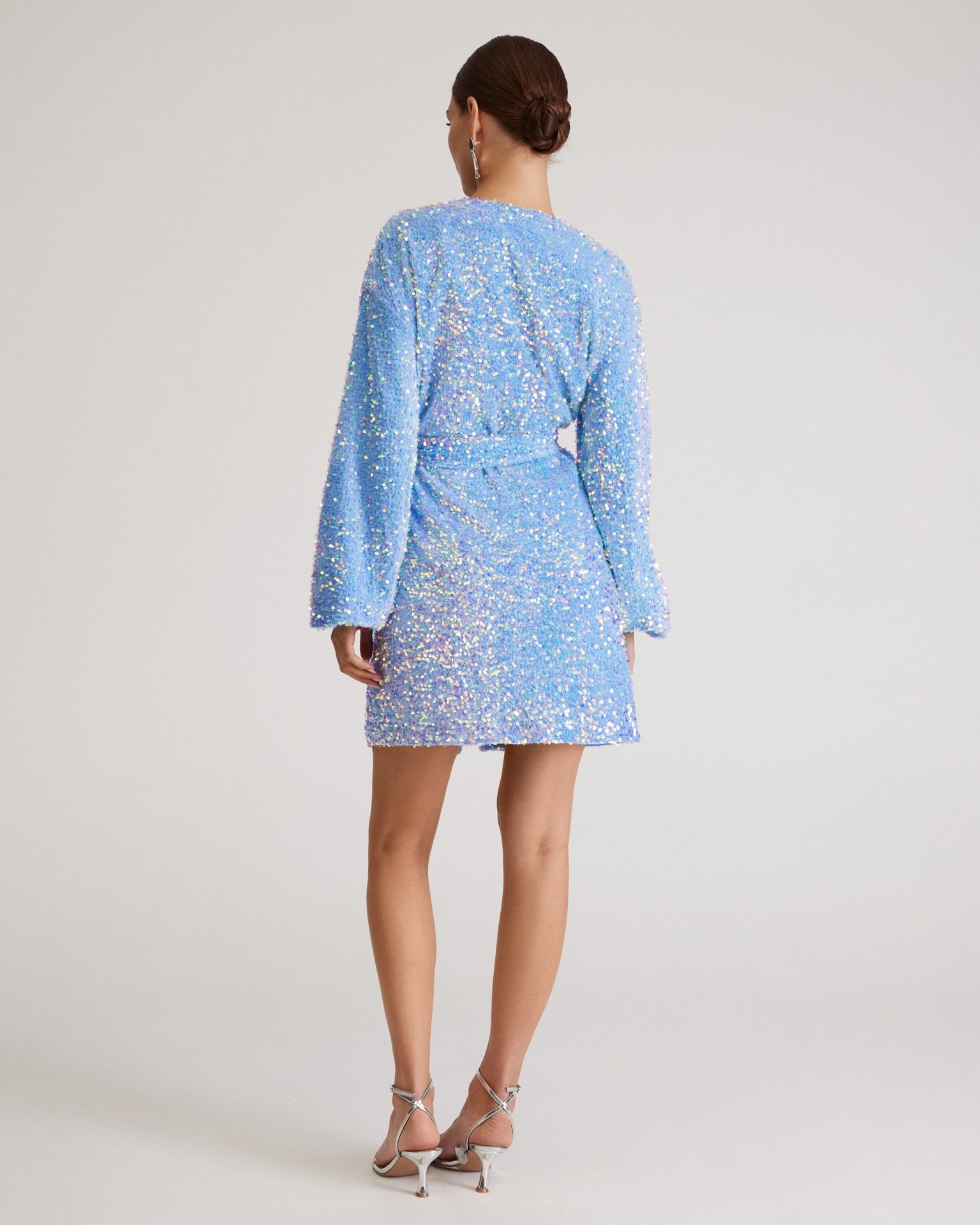 Blue dress with sequins, Light Blue — photo 6