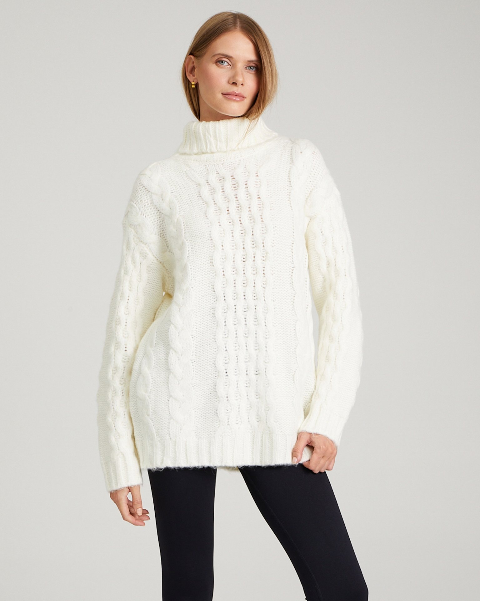 Cable-knit jumper, Milky