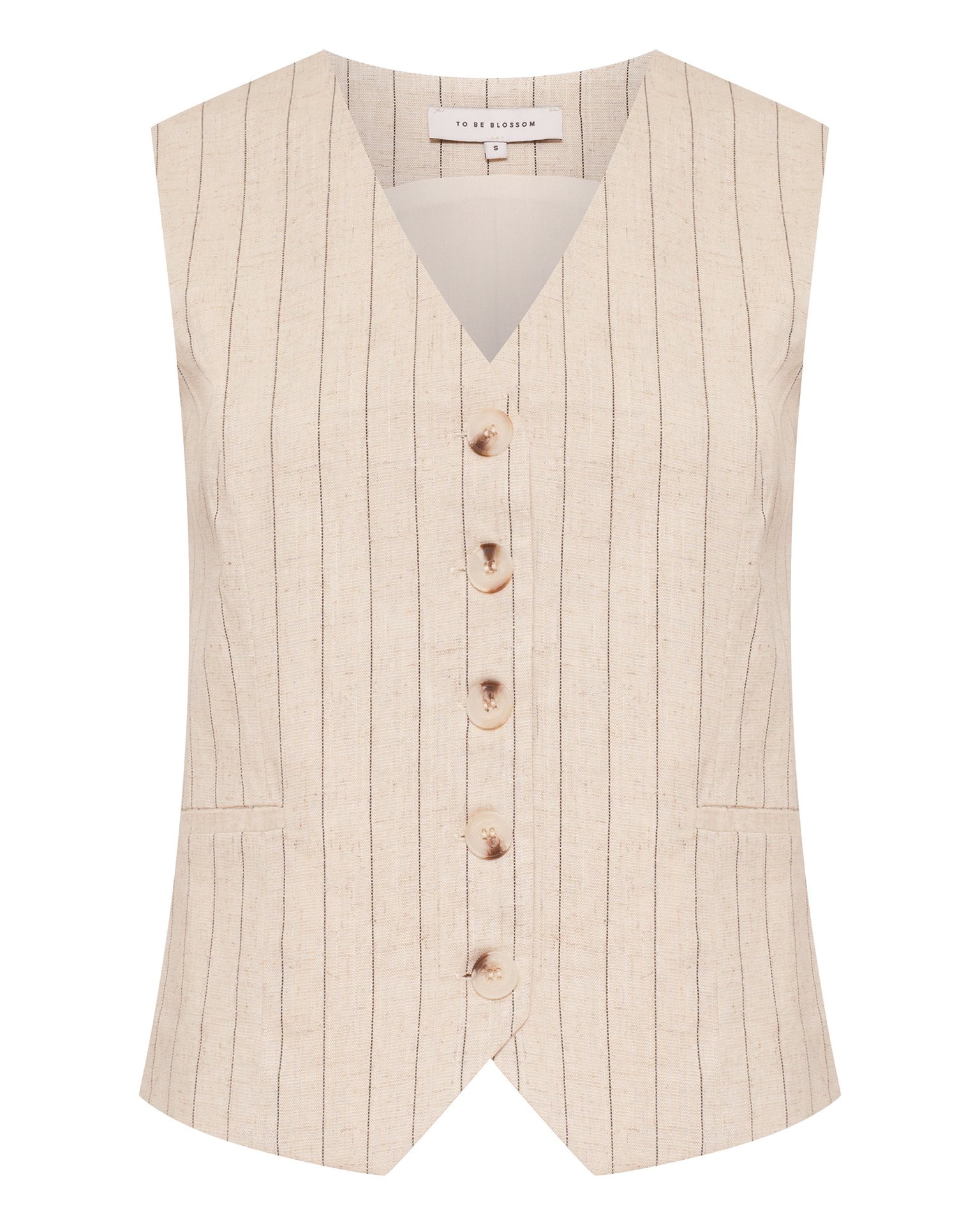 Linen waistcoat, Light Beige — photo 7