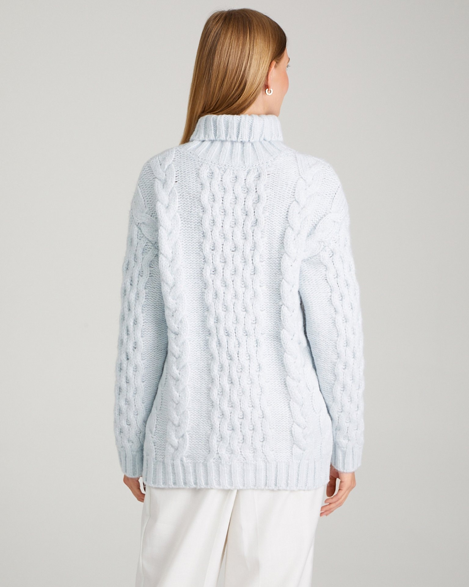 Cable-knit jumper, Light Blue — photo 4