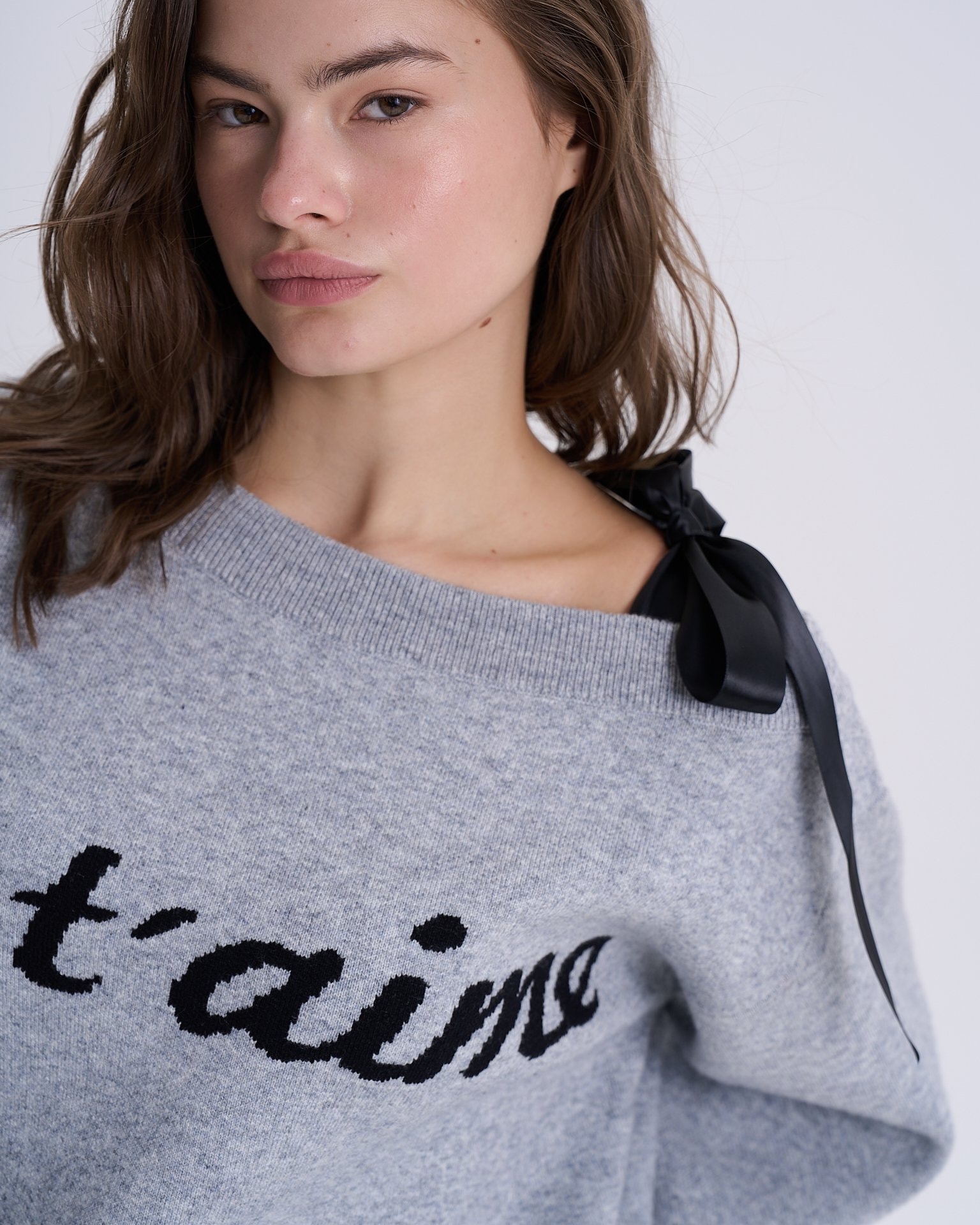 Jumper with Voluminous Sleeves, Grey — photo 8