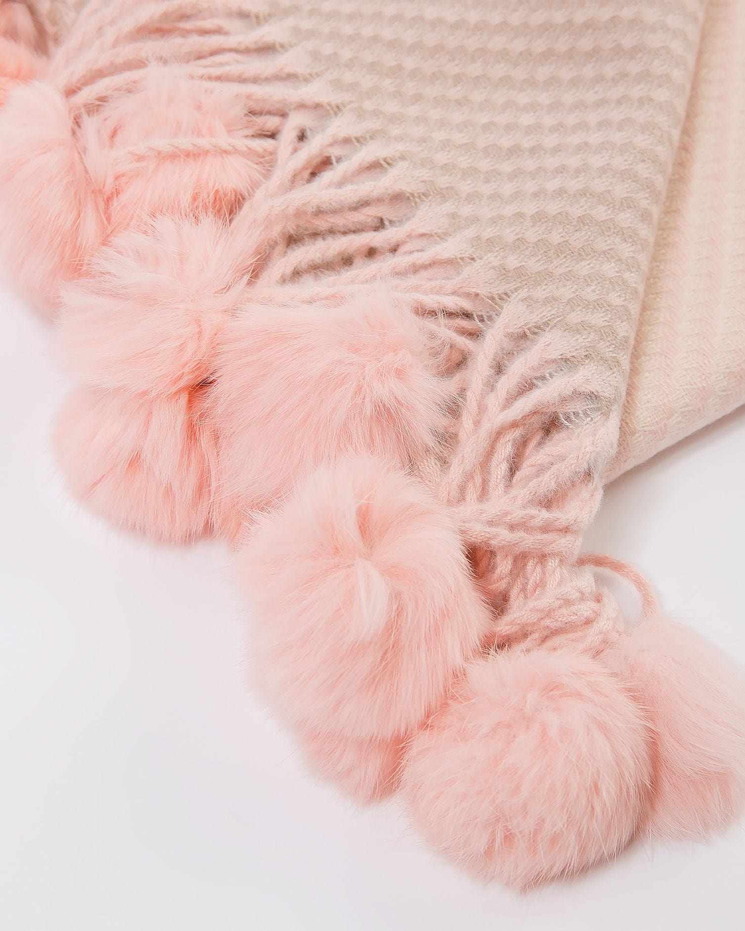 Cosy scarf in a soft peach colour, Grey — photo 2