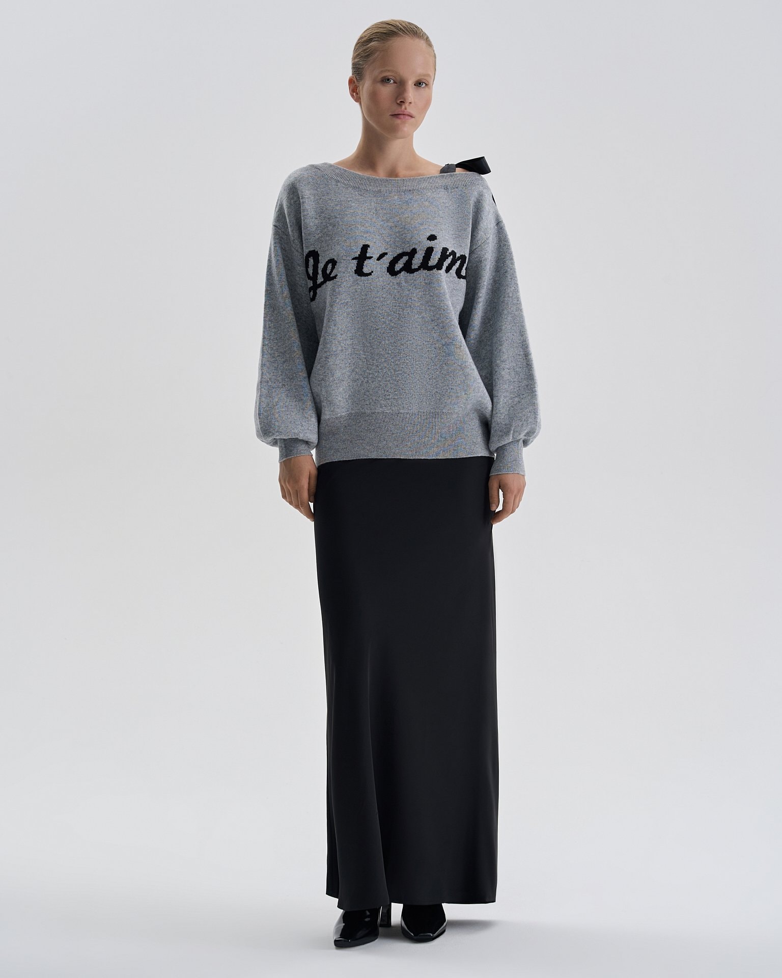 Jumper with Voluminous Sleeves, Grey — photo 9