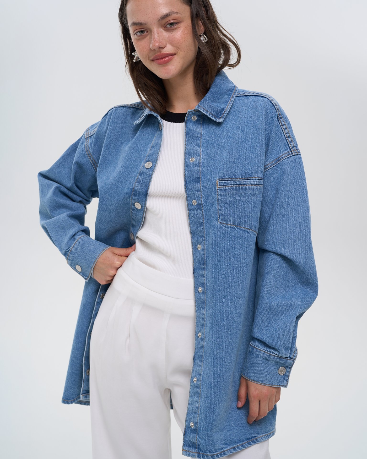 Denim shirt, Sky Blue — photo 7