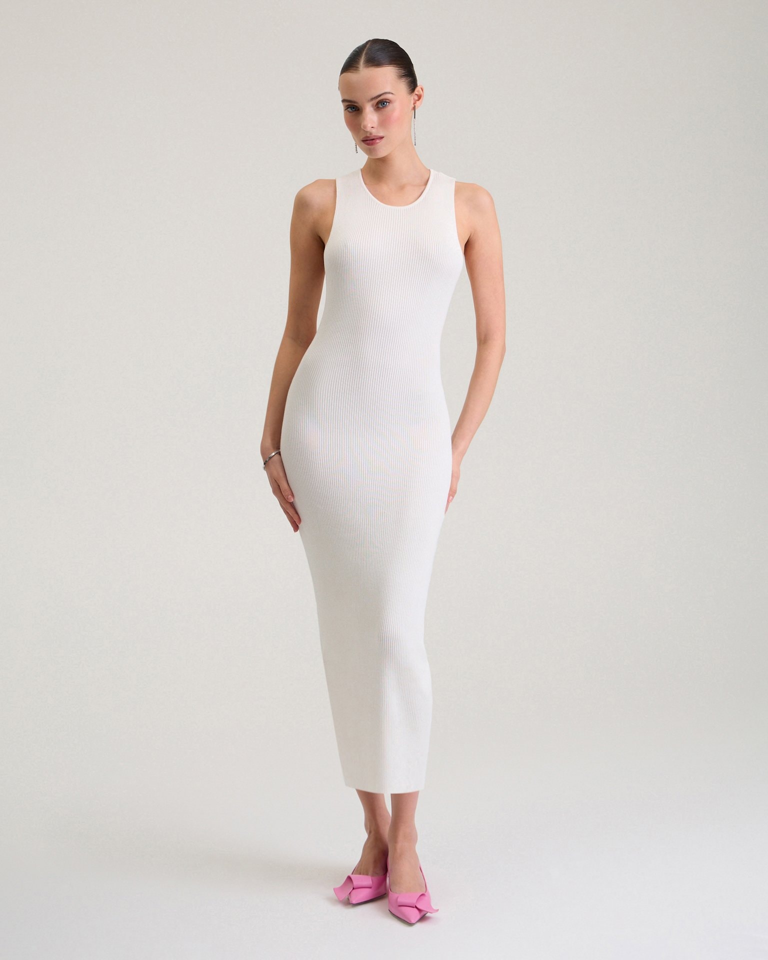 White dress with an open back, White — photo 5